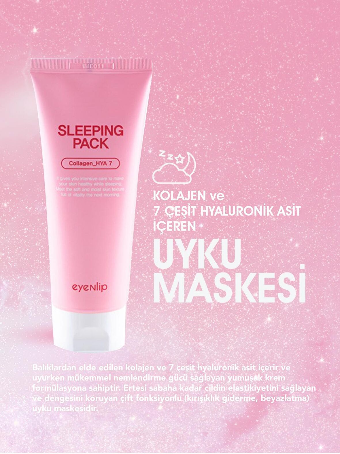 Kolajen Ve 7 Çeşit Hyaluronik Asit Içeren Uyku Maskesi 150 ml