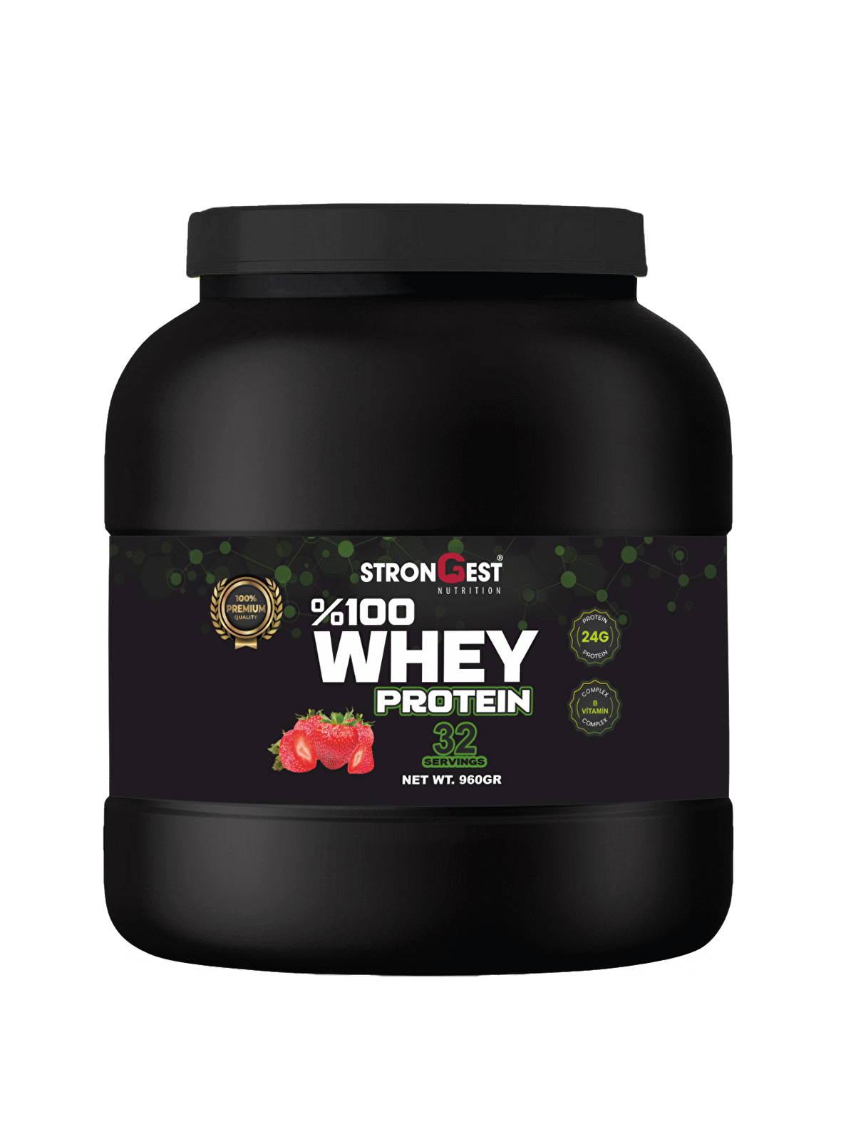 Whey Protein 960 Gr Çilek Aromalı Protein Tozu