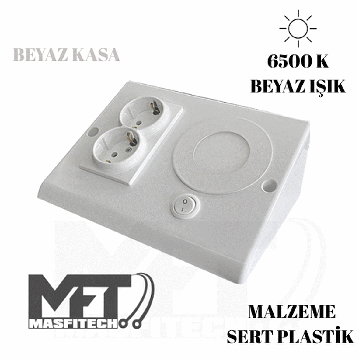 Dolap Ve Tezgah Altı Prizli Led Aydınlatma – 3 Watt Beyaz Işık | Mutfak Için Şık Işık Ve Priz Çözümü