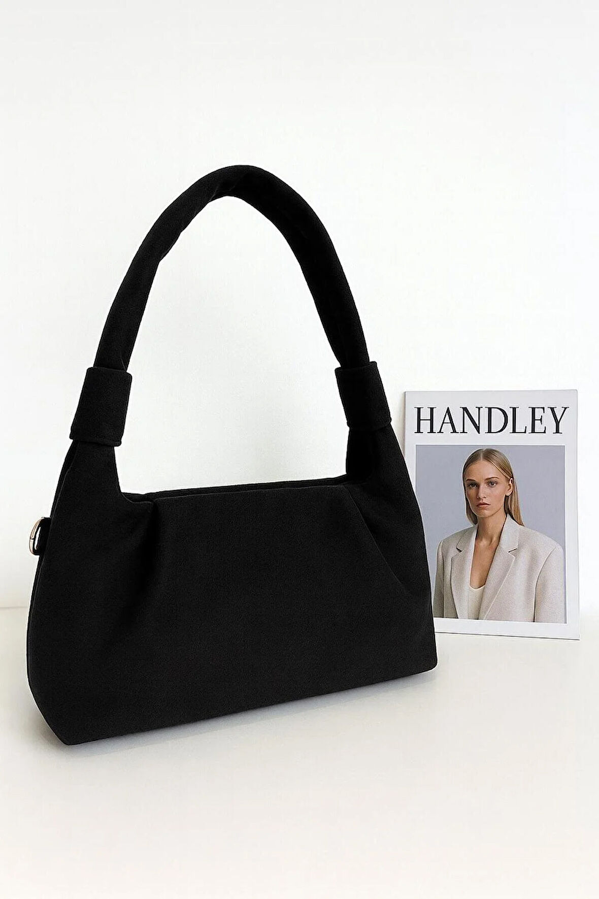 Lüks Süet Omuz Çantası Düğüm Detaylı