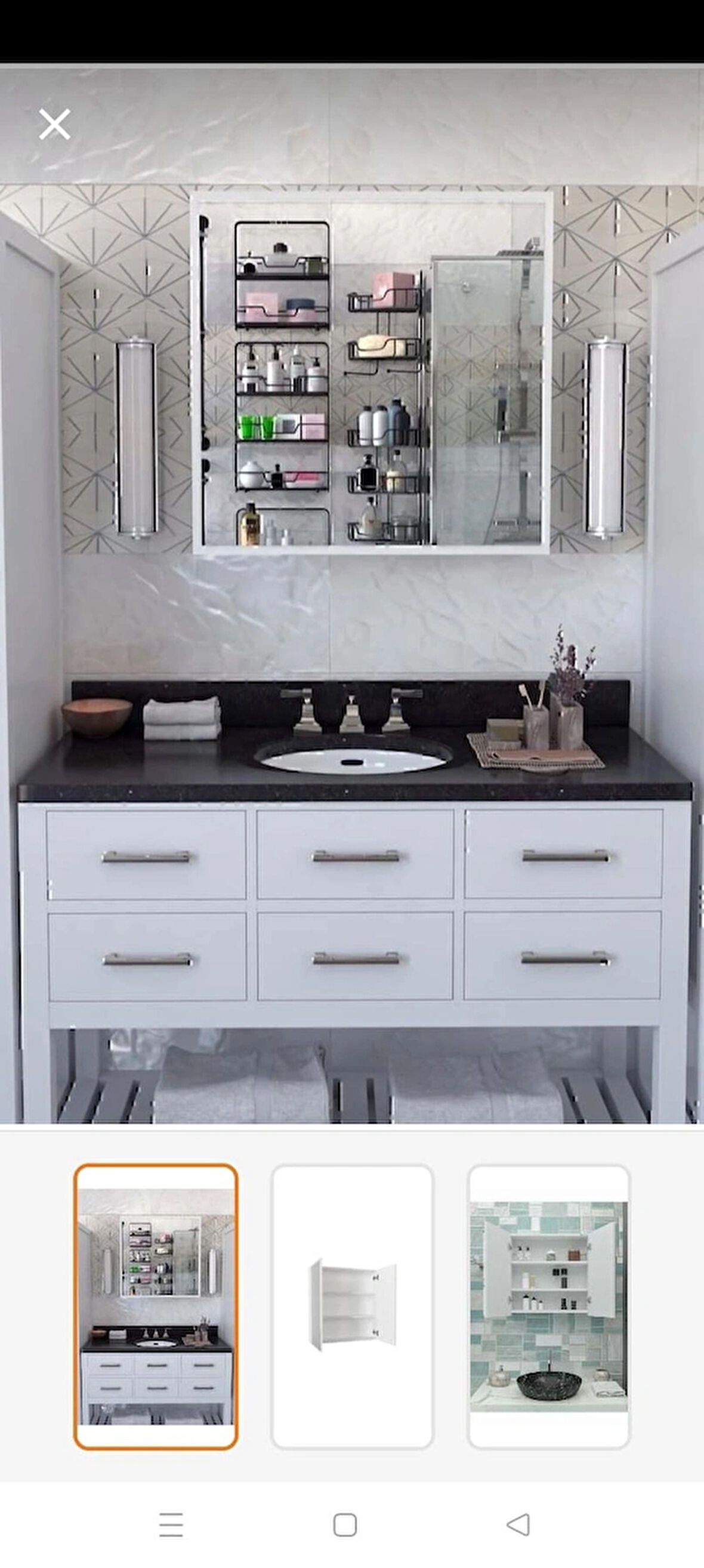 EBA 2 KAPAKLI AYNALI SUNTALEM BANYO DOLABI, 60x60x15 cm 