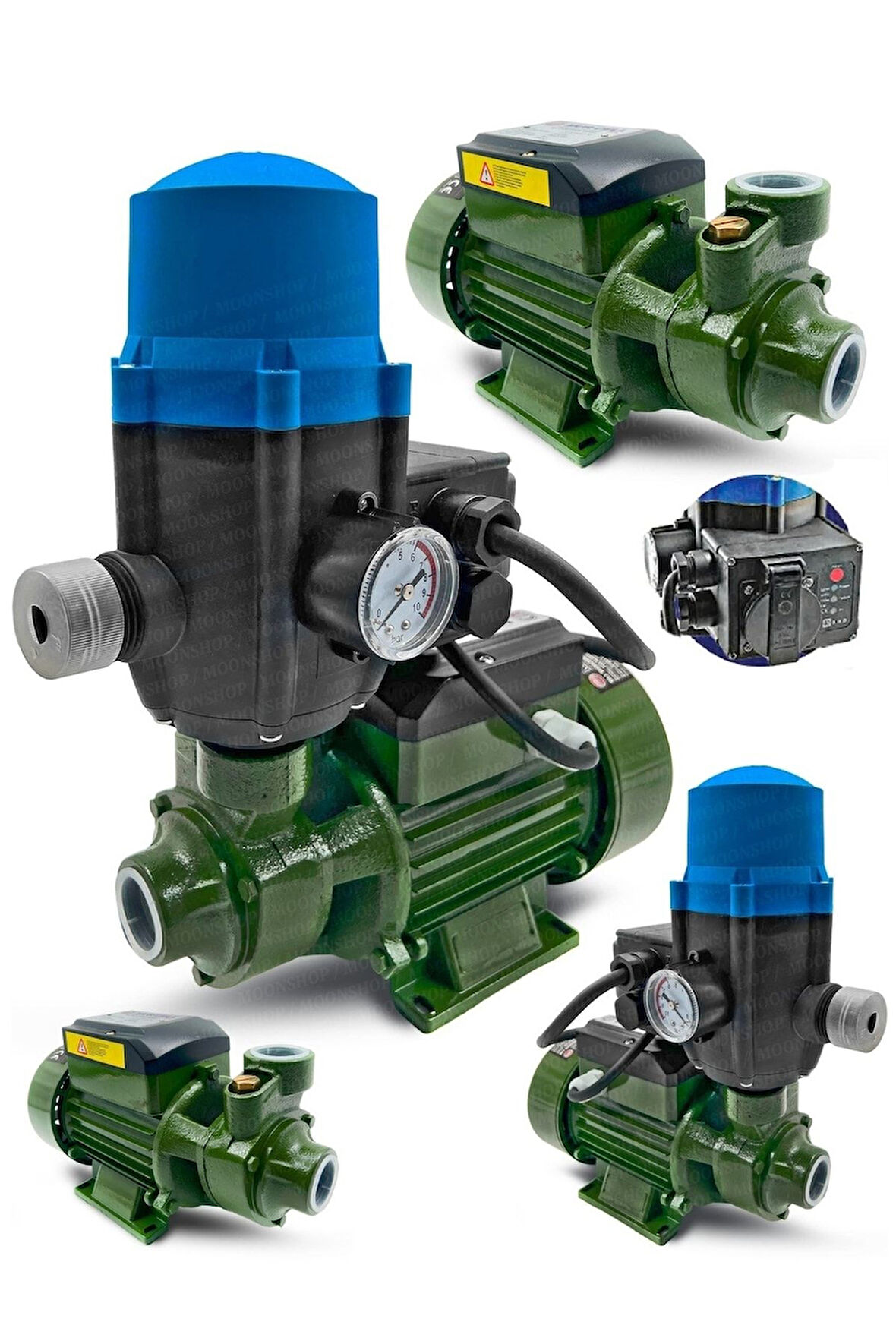 Moonshop Su Pompası 1" Paket Hidrofor Otomatik Sistem Su Pompası QB60 0.5hp