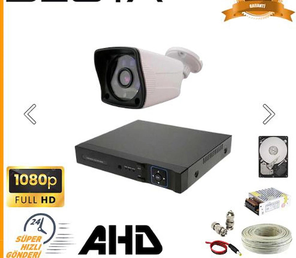 2 MP 1080P 1 Dış Mekan Kameralı AHD Güvenlik Seti 