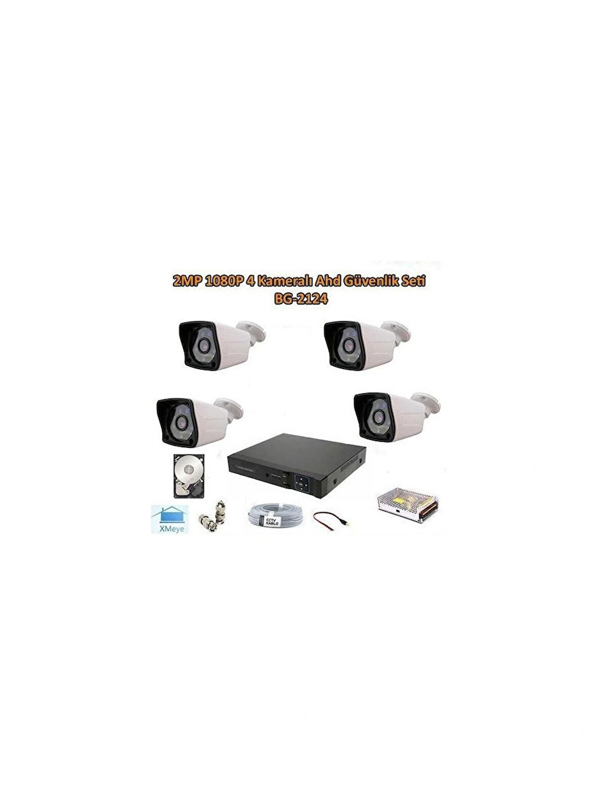2mp 1080P 4 Kameralı Ahd Güvenlik Seti
