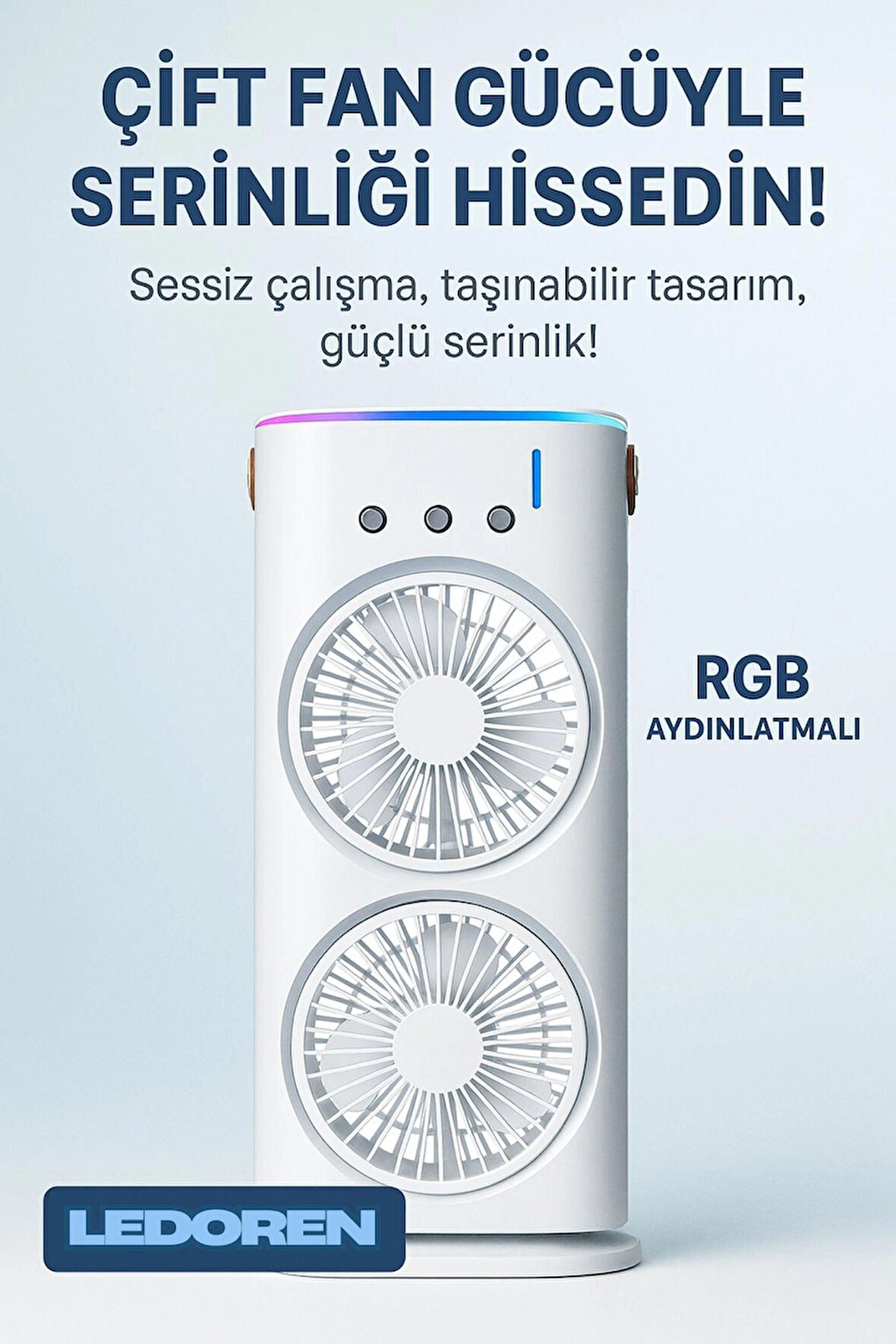 Spreyli Fan çift uçlu sprey su buharlı vantilatör nemlendirici Fan ile LED ışık HAVA SOĞUTUCU