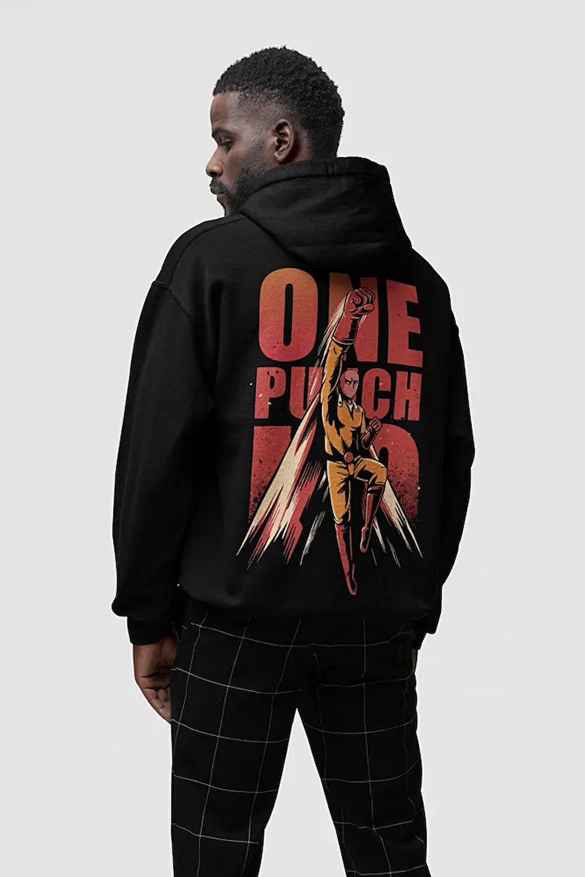 One Punch Man Baskılı Unisex Oversize Anime Hoodie