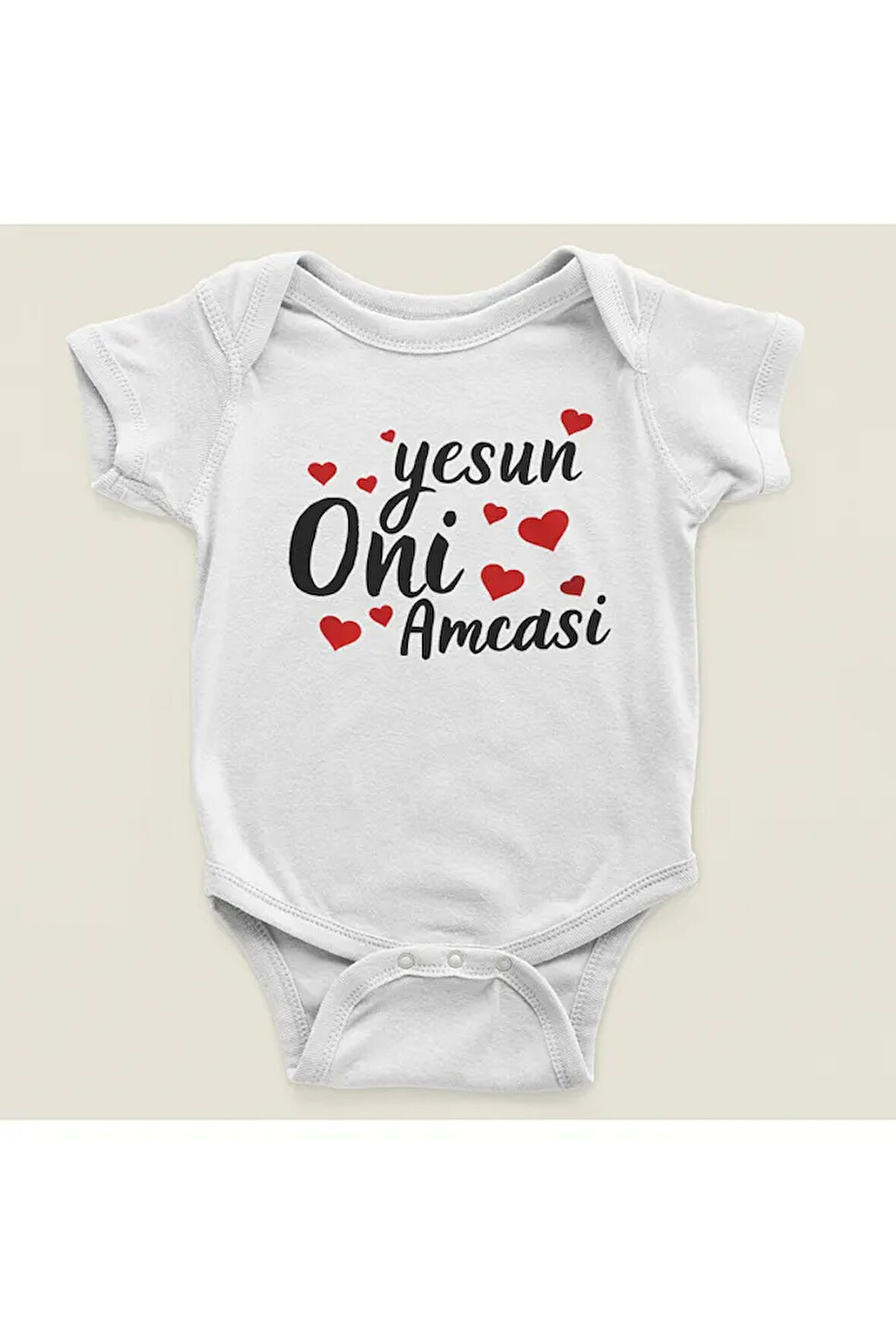 Yesun Oni Amcası Yazılı Pamuklu Yumuşak Unisex Çıtçıtlı Body Zıbın