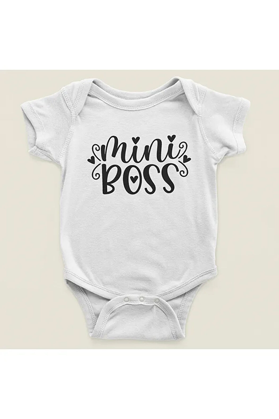 Küçük Patron Yazılı Pamuklu Yumuşak Unisex Çıtçıtlı Body Zıbın