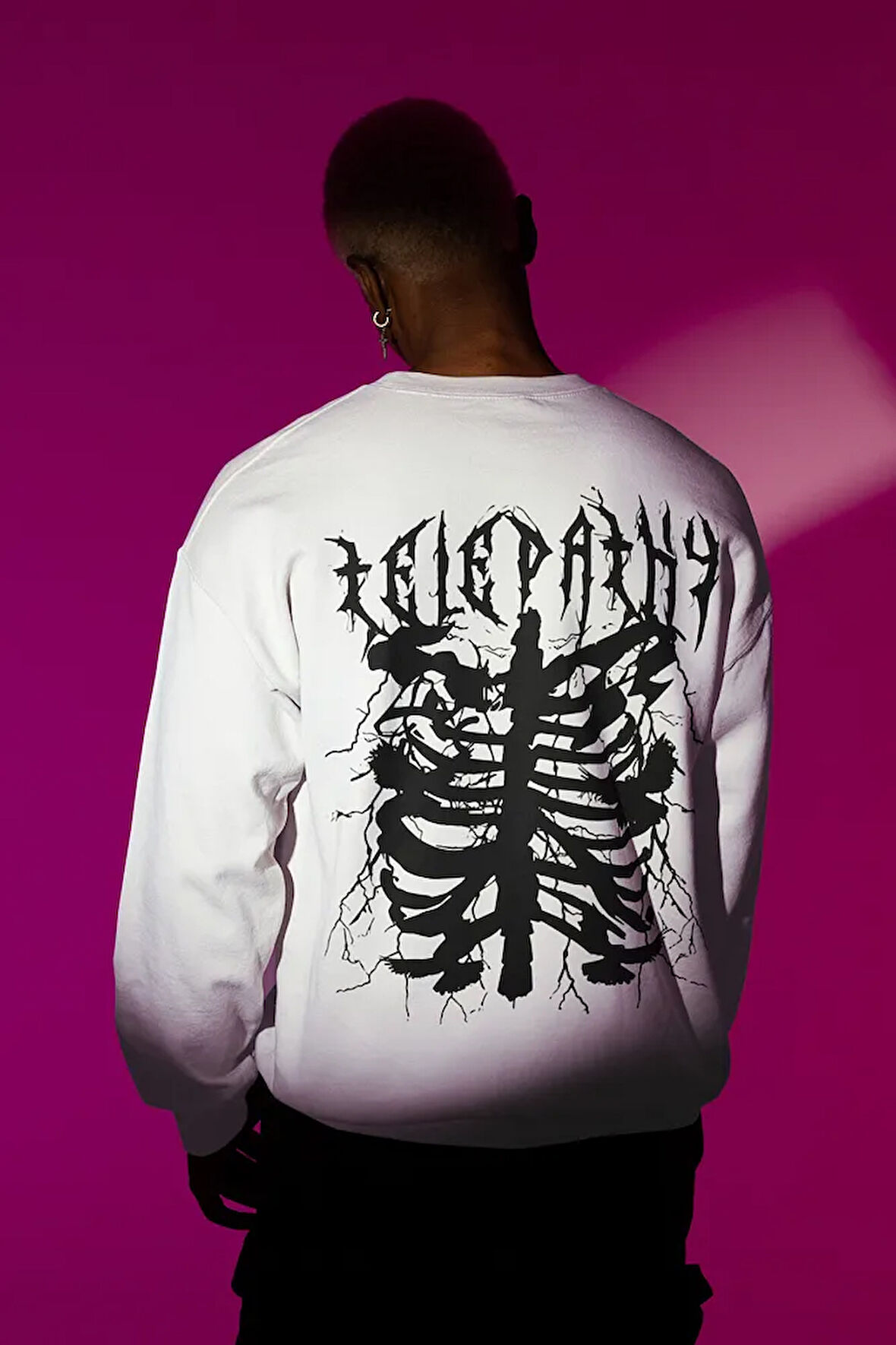Tasarım Telepathy Baskılı Unisex Oversize Sweatshirt