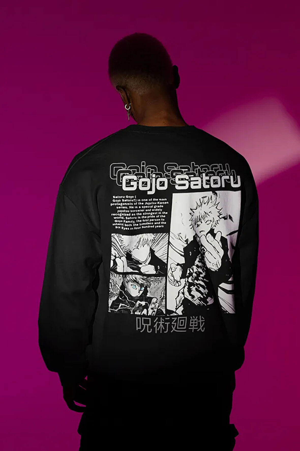 Gojo Satoru Baskılı Unisex Oversize Anime Karakter Sweatshirt