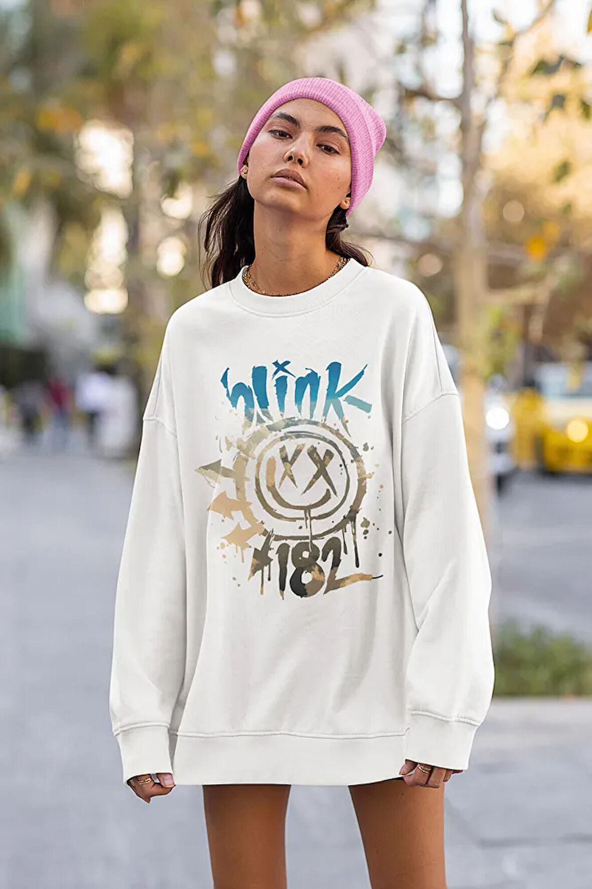 Blink-182 Baskılı Unisex Oversize Müzik Grubu Sweatshirt