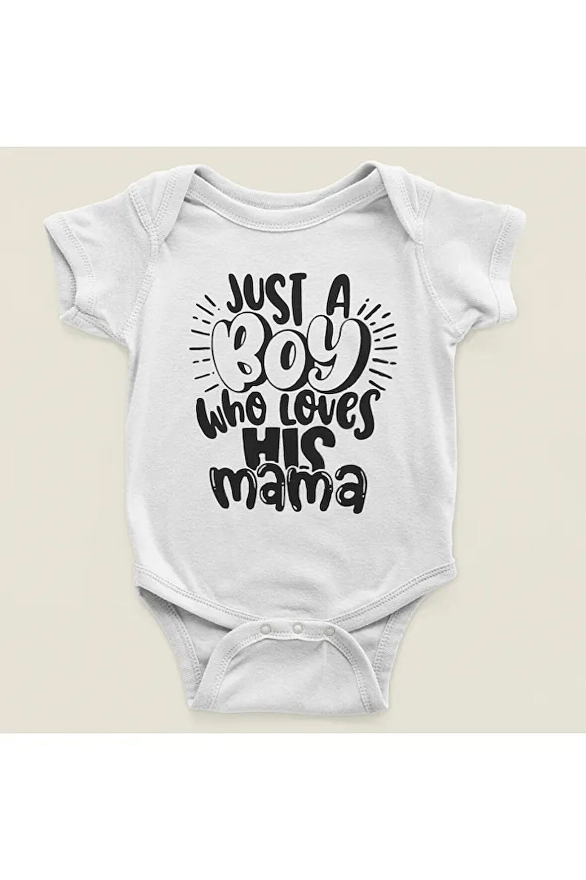 Sadece Annesini Seven Bir Erkek Yazılı Pamuklu Yumuşak Unisex Çıtçıtlı Body Zıbın