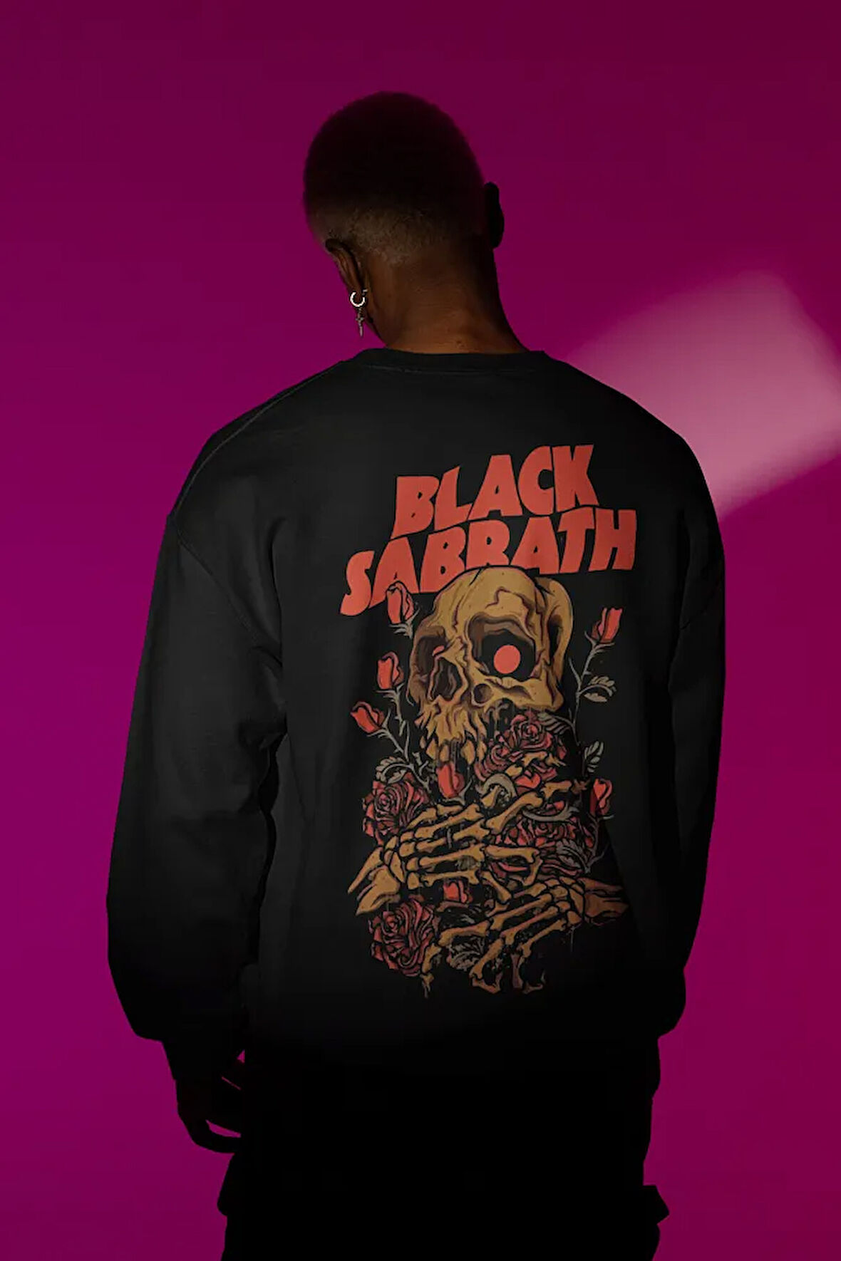 Müzik Grubu Baskılı Unisex Oversize Black Sabbath Sweatshirt