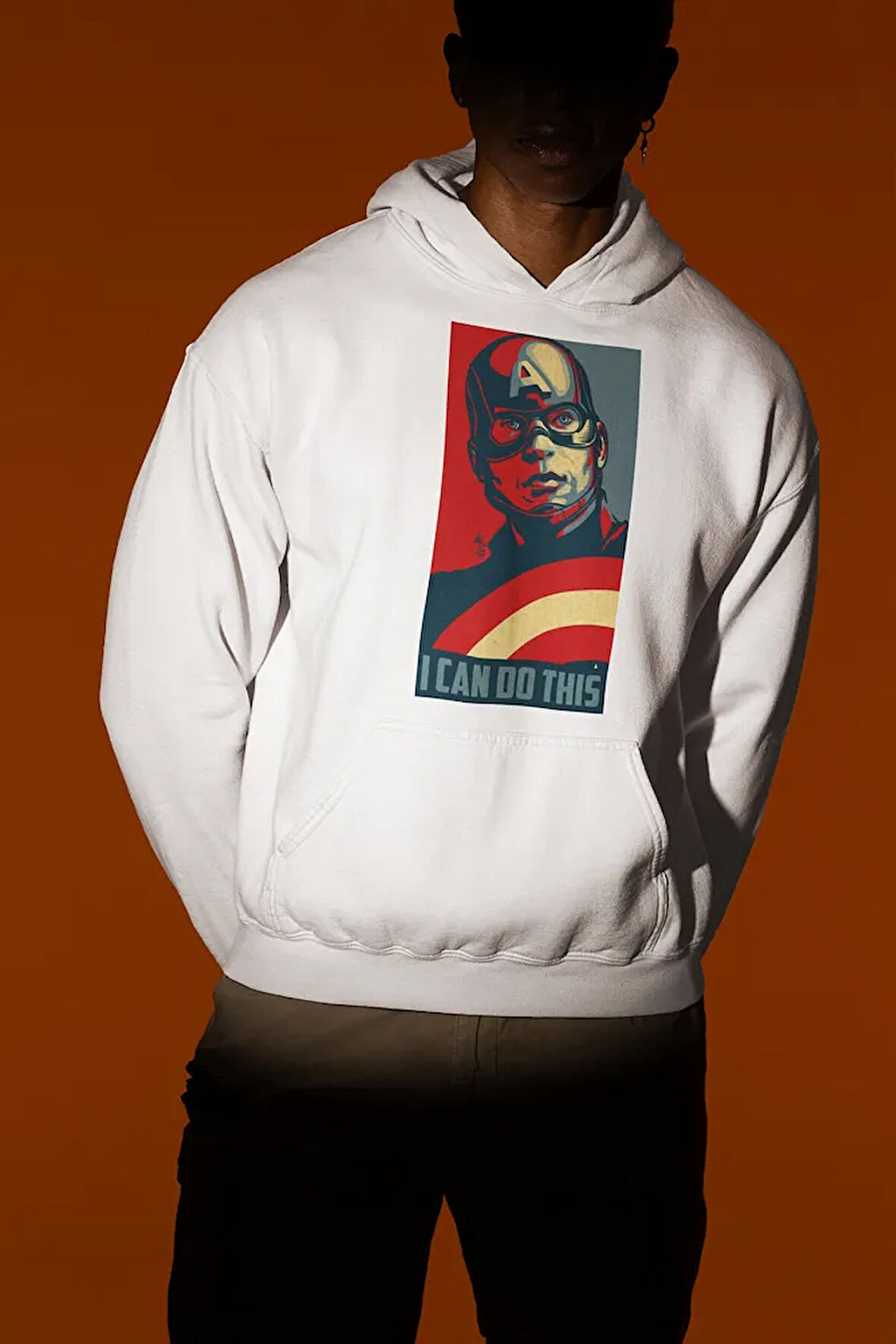 I Can Do This Yazılı Unisex Oversize Kaptan Amerika Hoodie