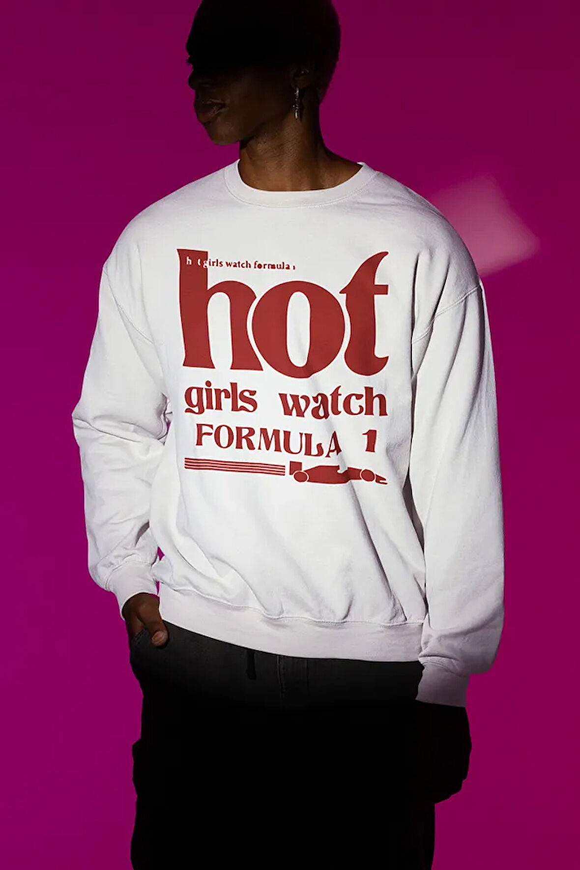 Hot Girls Watch Formula 1 Baskılı Unisex Oversize Sweatshirt