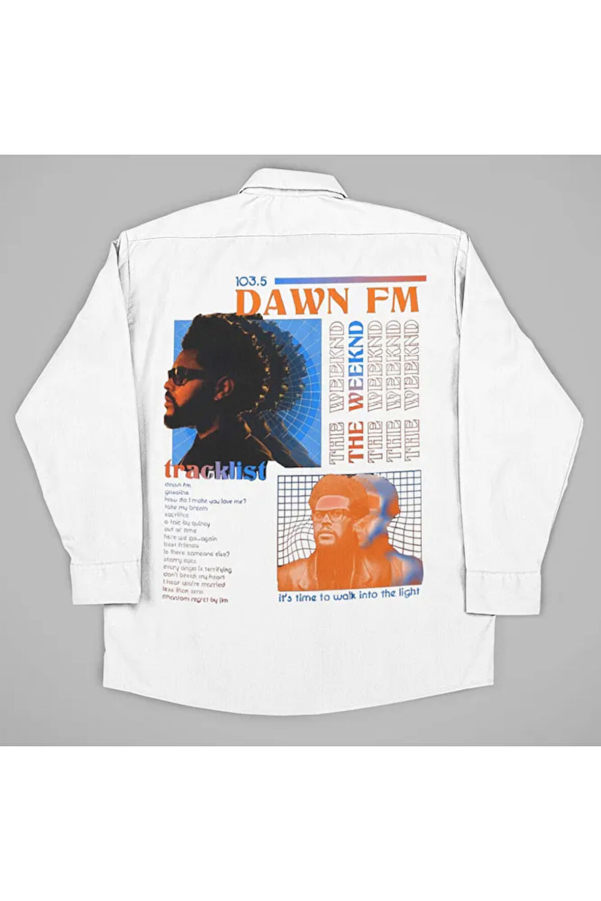 103.5 The Weeknd Dawn Fm Baskılı Unisex Rapper Gömlek
