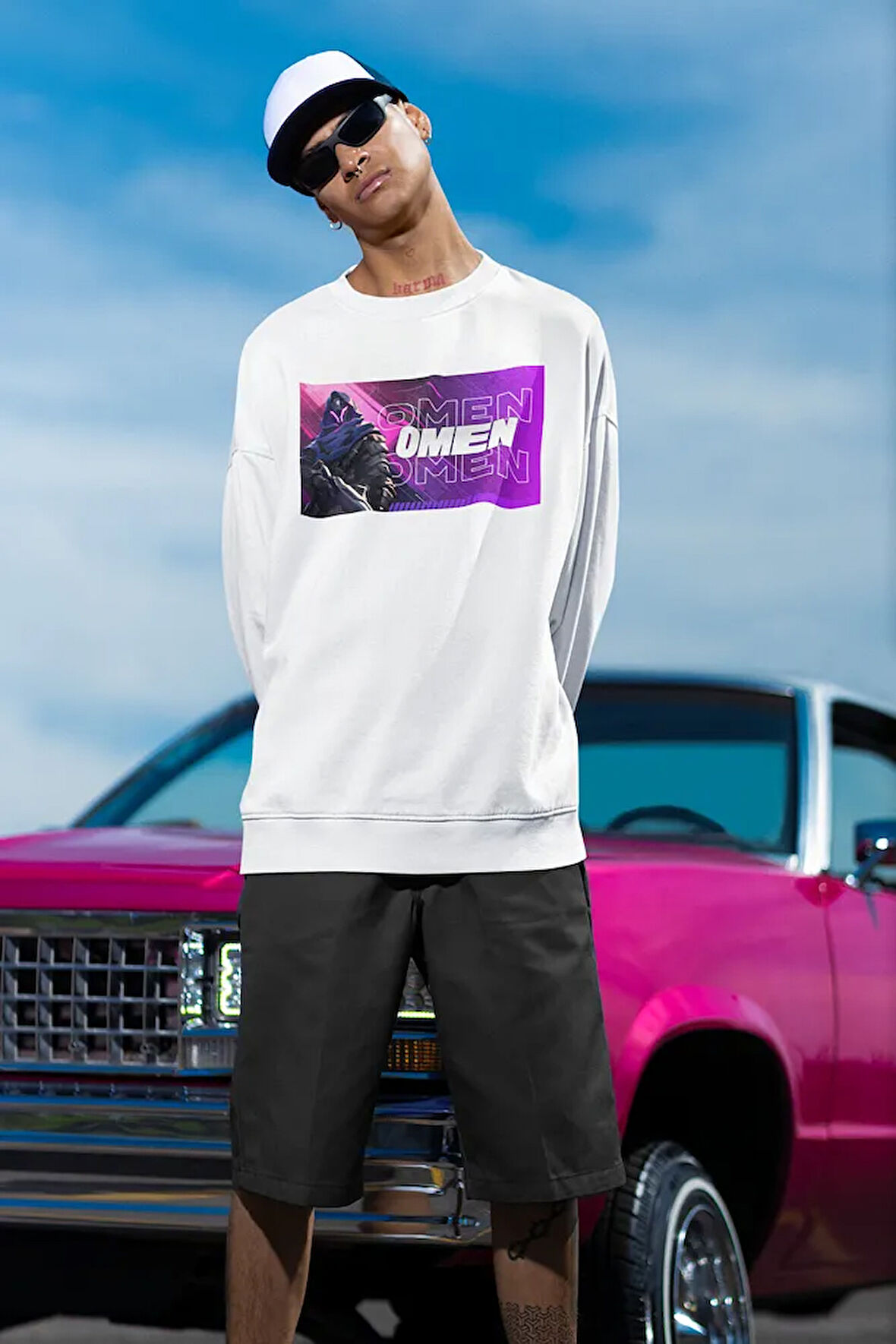 Omen Karakter Baskılı Unisex Oversize Vallorant Sweatshirt