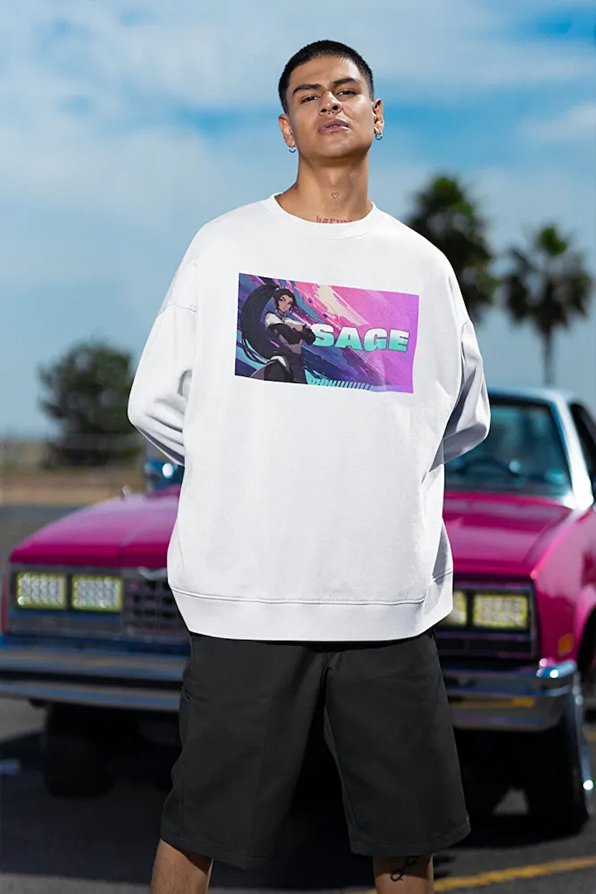 Vallorant Sage Baskılı Unisex Oversize Sweatshirt