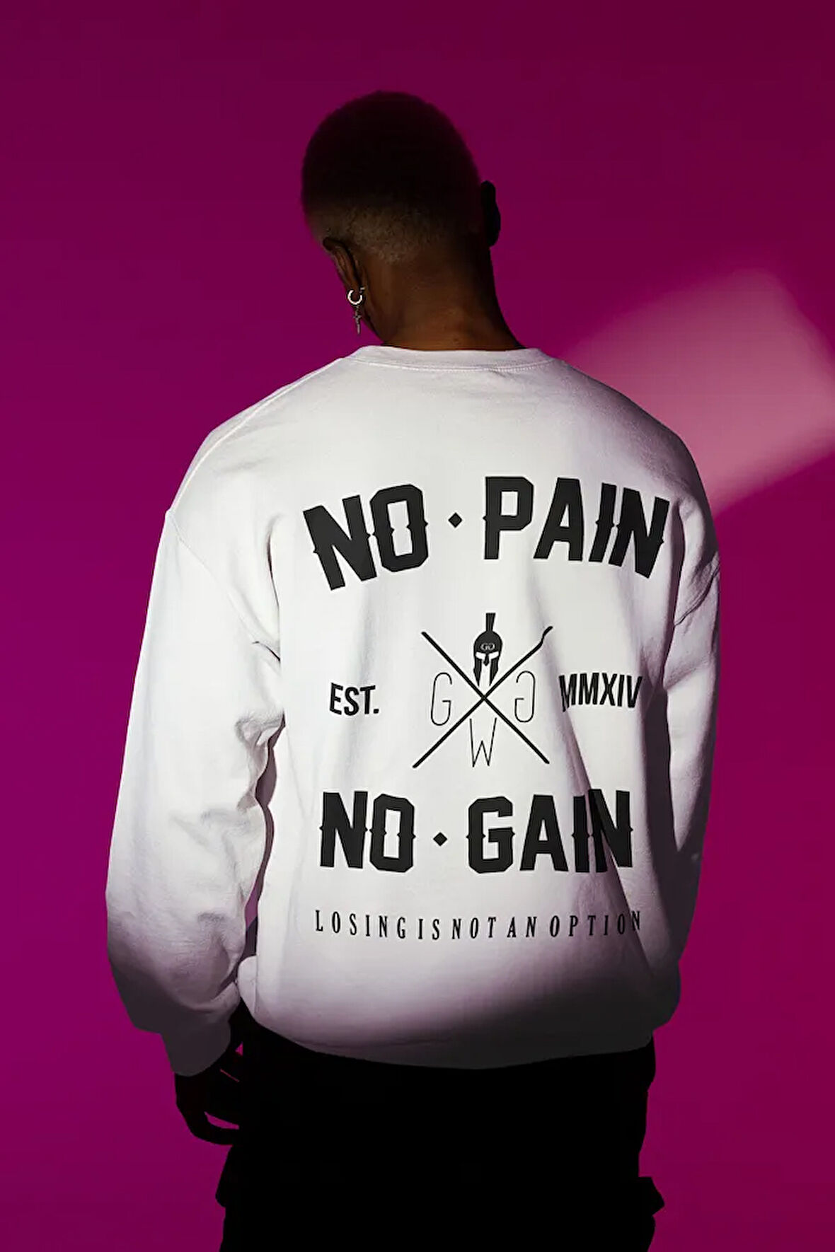 No Pain No Gain Yazılı Unisex Oversize Gym Sweatshirt