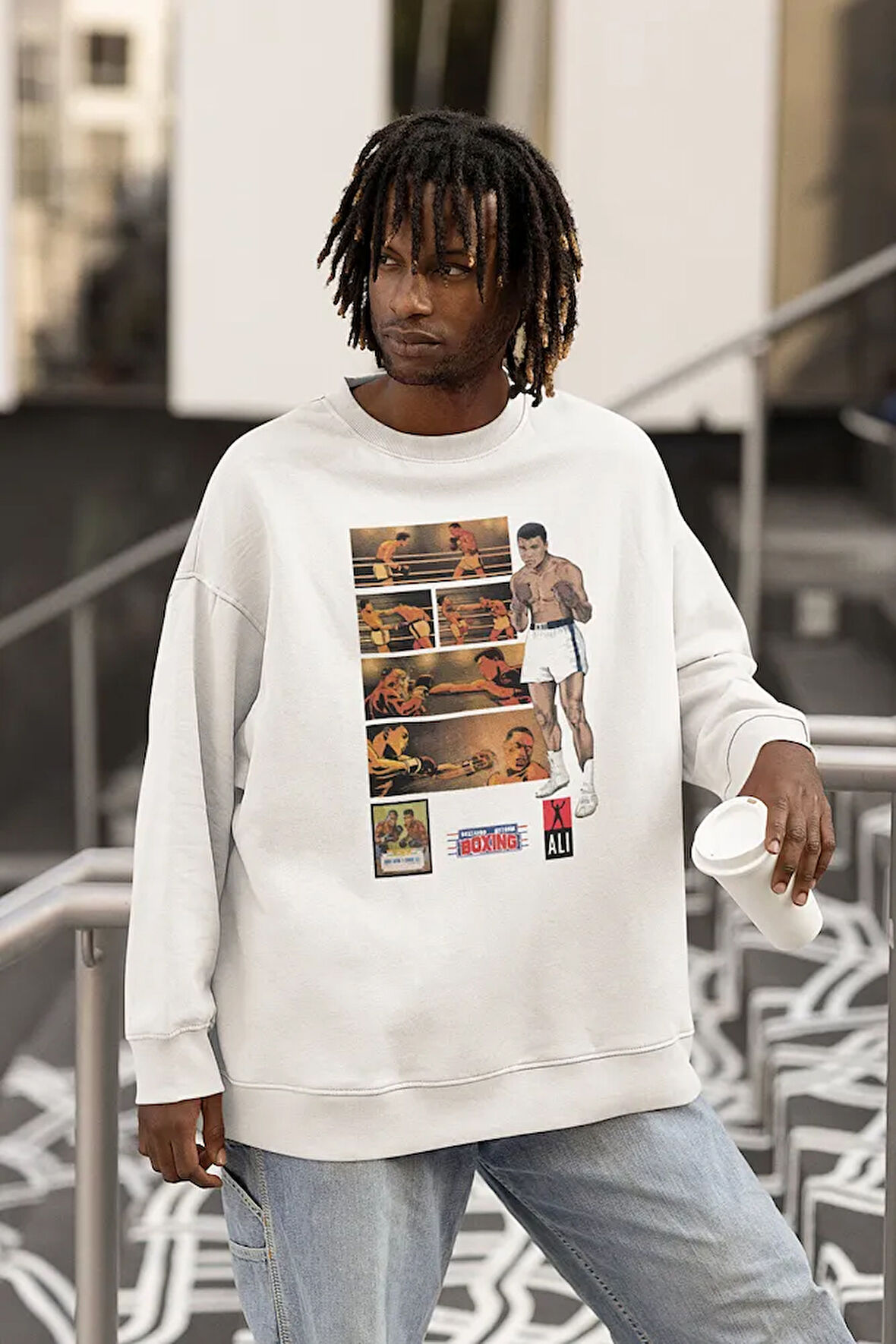 Efsane Boksör Muhammed Alii Baskılı Unisex Oversize Sweatshirt