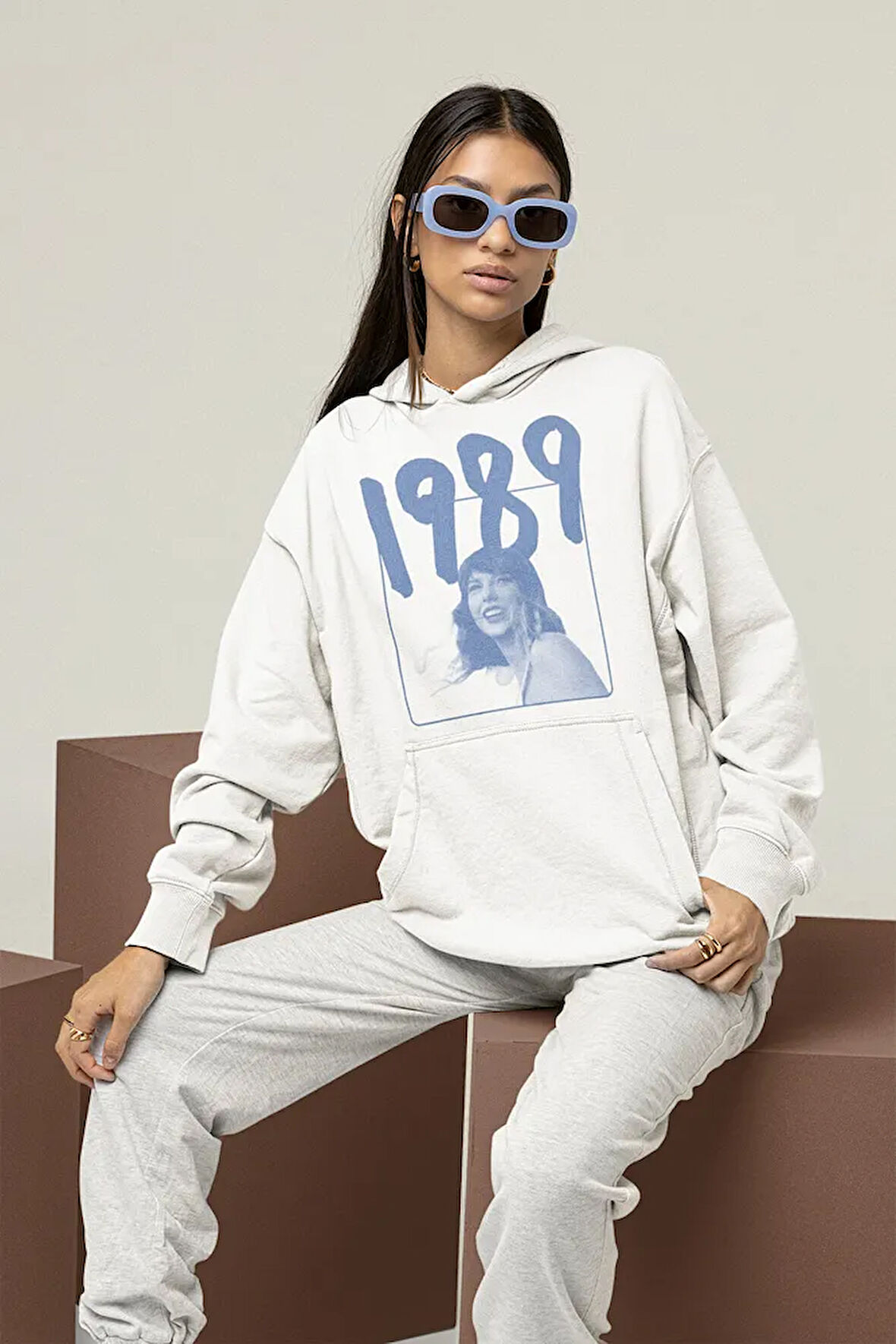 Tasarım 1989 Taylor Swift Baskılı Unisex Oversize Hoodie