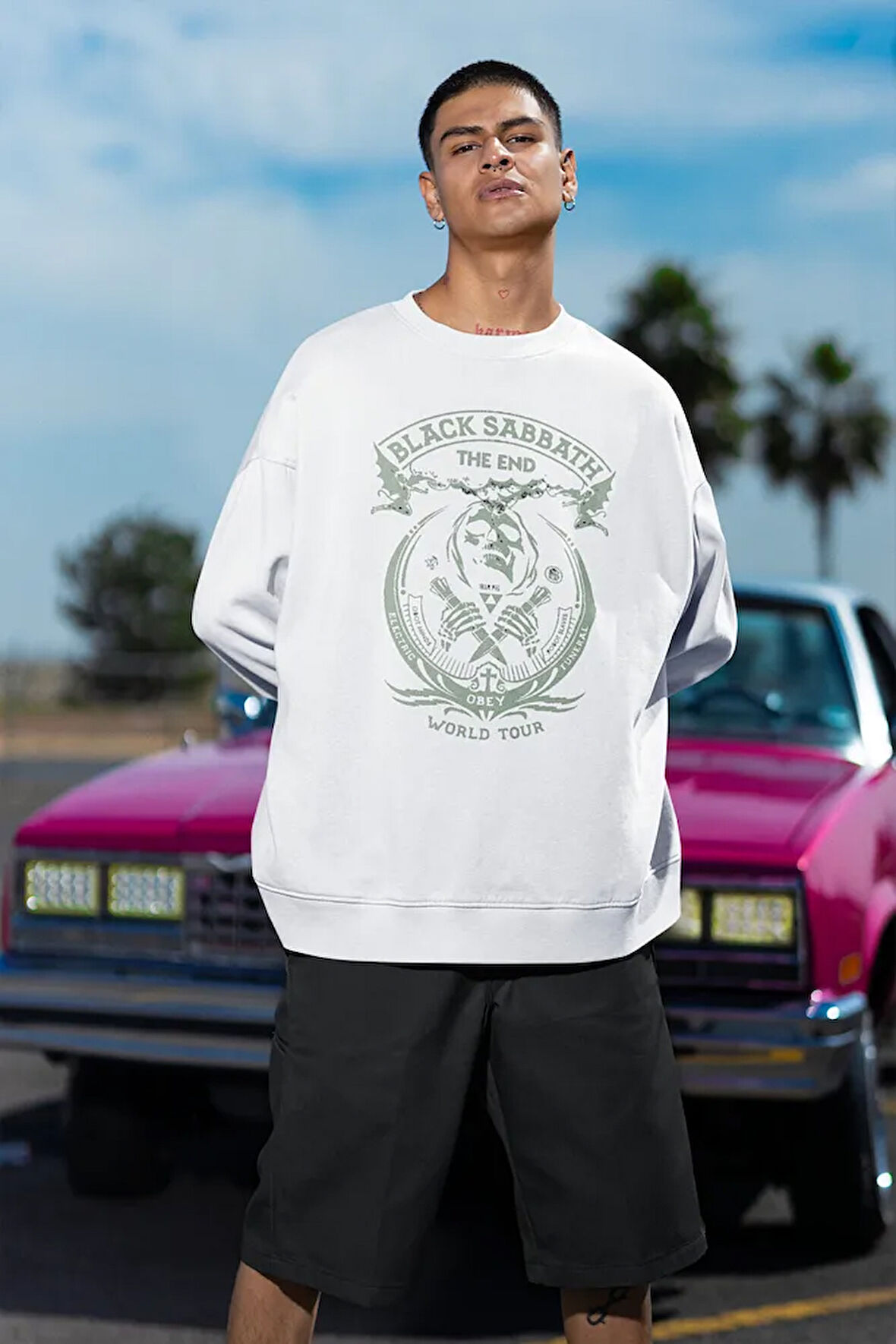 Black Sabbath World Tour The End Baskılı Unisex Oversize Sweatshirt