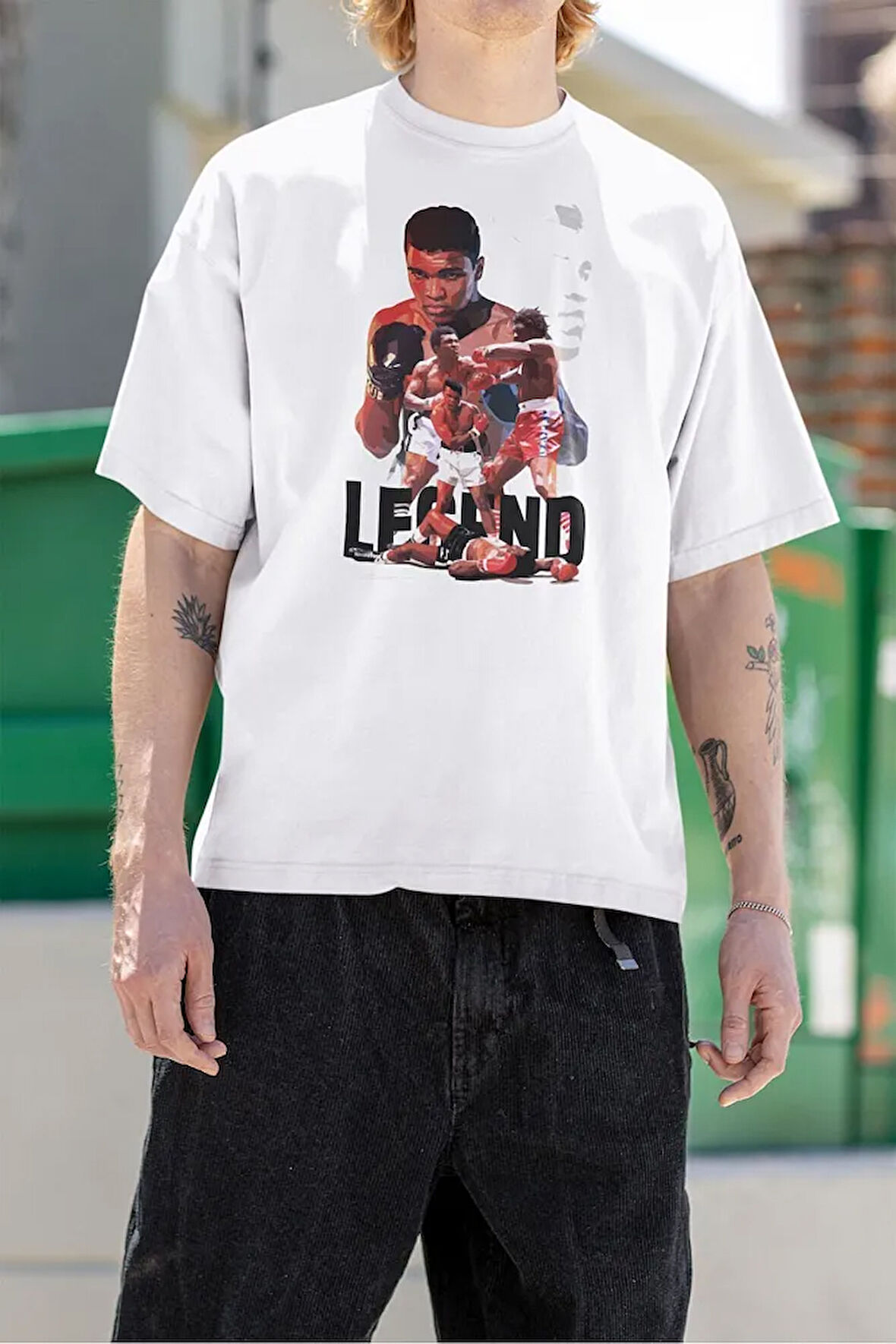 Legend Muhammed Ali Clay Baskılı Unisex Tasarım Tişört, Oversize Efsane Boksör Tişört