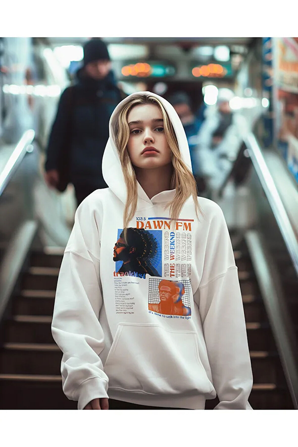 The Weeknd 103.5 Dawn Fm Baskılı Unisex Oversize Rapper Hoodie