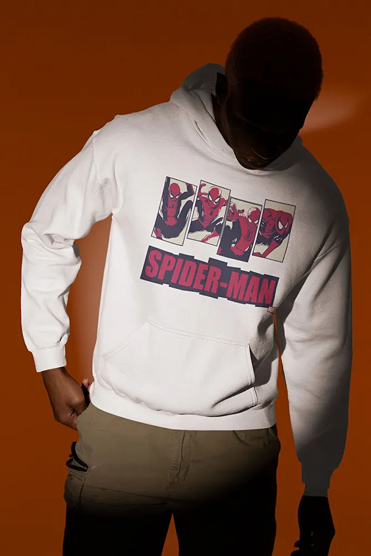 Spider-Man Marvel Baskılı Unisex Oversize Hoodie