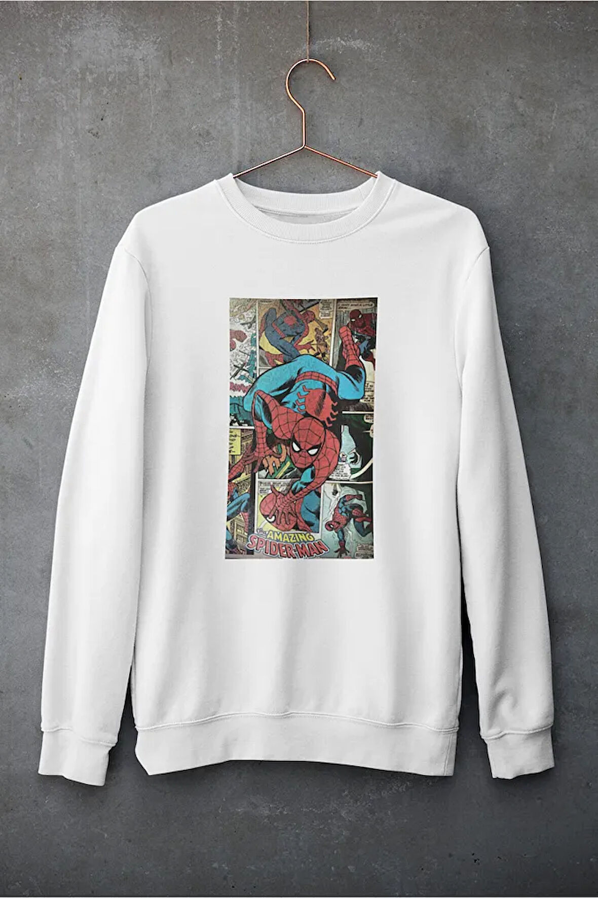 The Amazing Spider-Man Baskılı Unisex Oversize Marvel Sweatshirt
