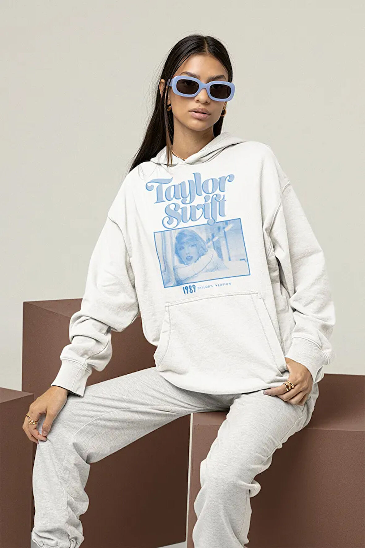 Özel Tasarım Taylor Swift Baskılı Unisex Oversize Şarkıcı Hoodie
