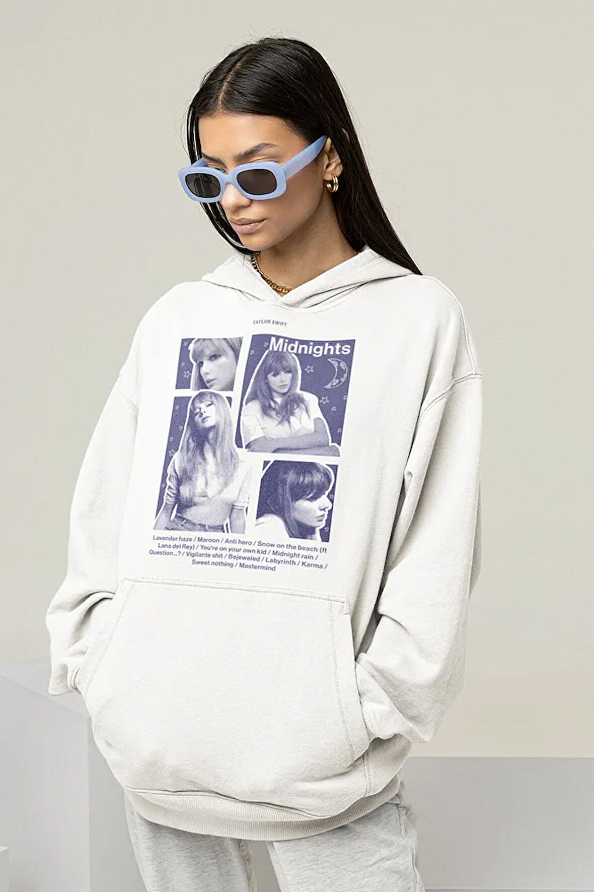 Taylor Swift Midnights Baskılı Unisex Oversize Şarkıcı Hoodie