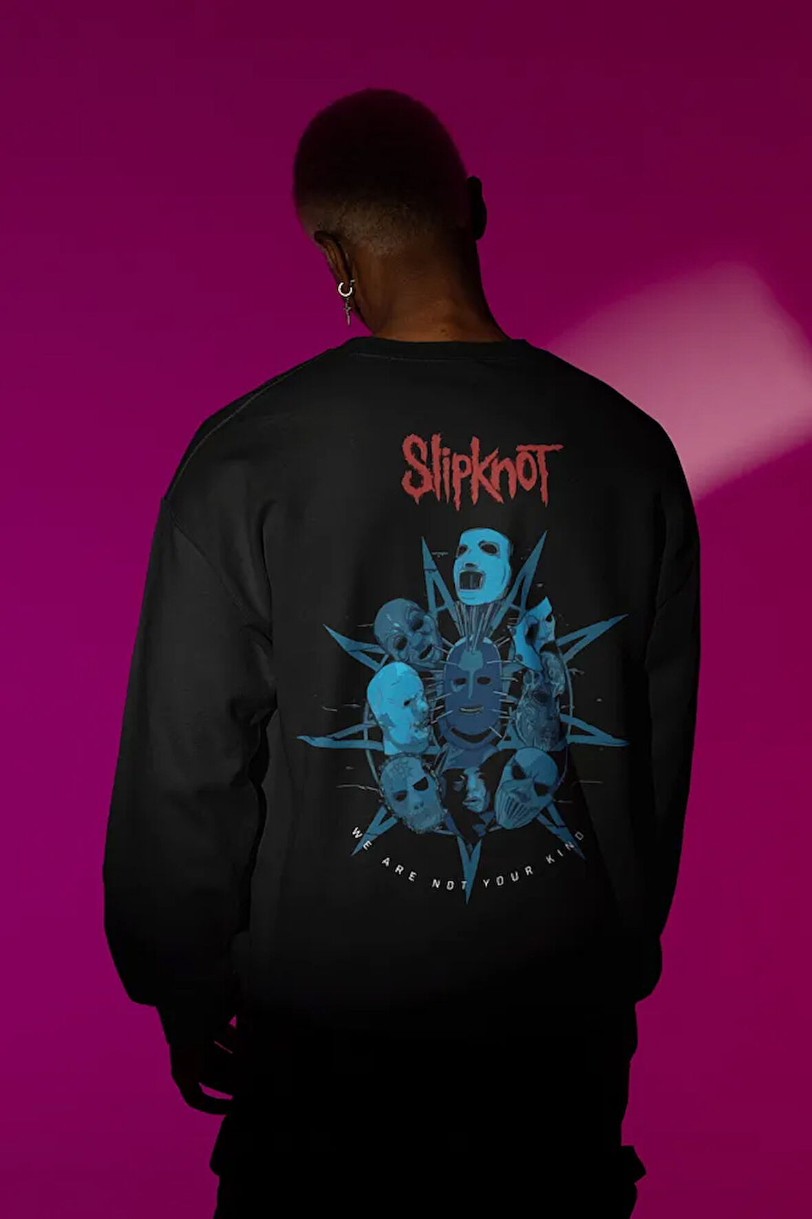 We Are Not Your Kind Yazılı Unisex Oversize Slipknot Müzik Grubu Sweatshirt