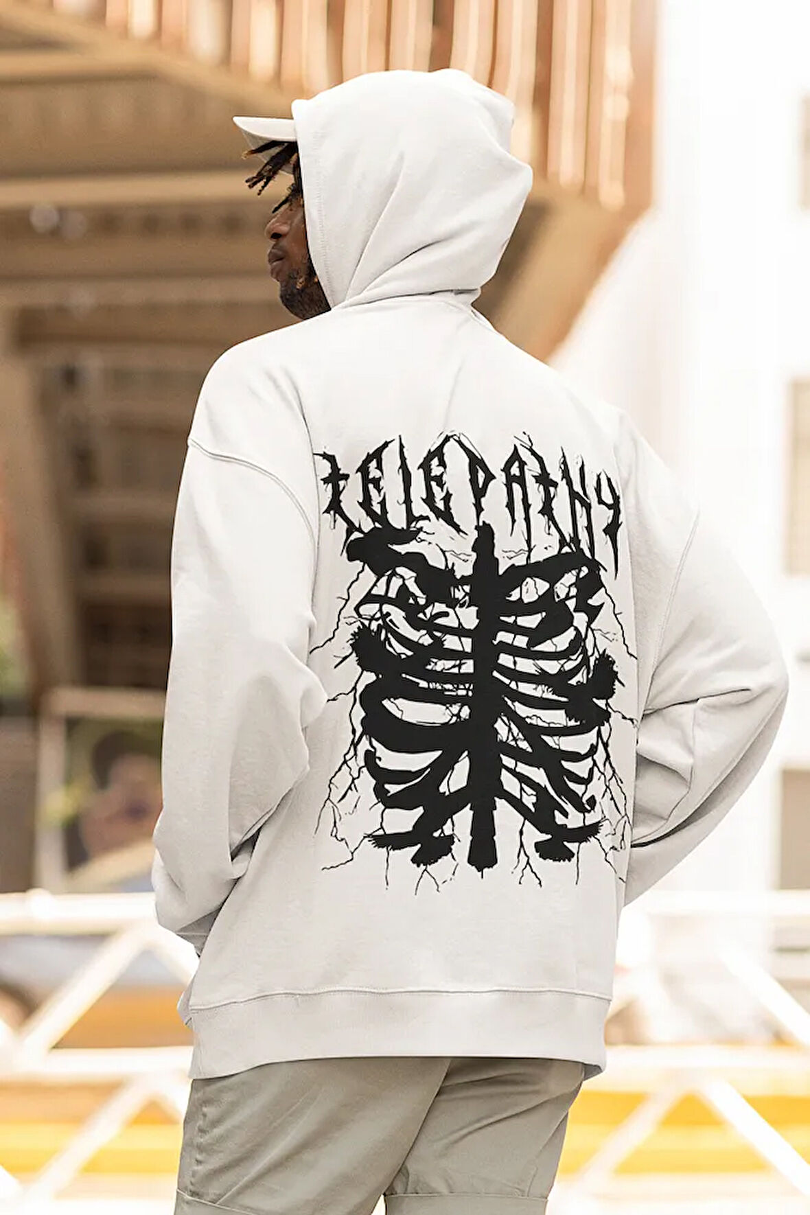 Telepathy Baskılı Unisex Oversize Tasarım Hoodie