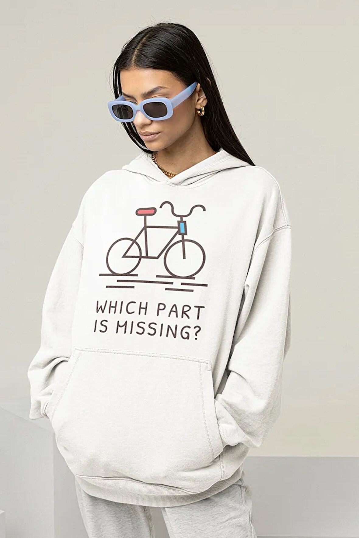 Which Part Is Missing ? Yazılı Unisex Oversize Hoodie