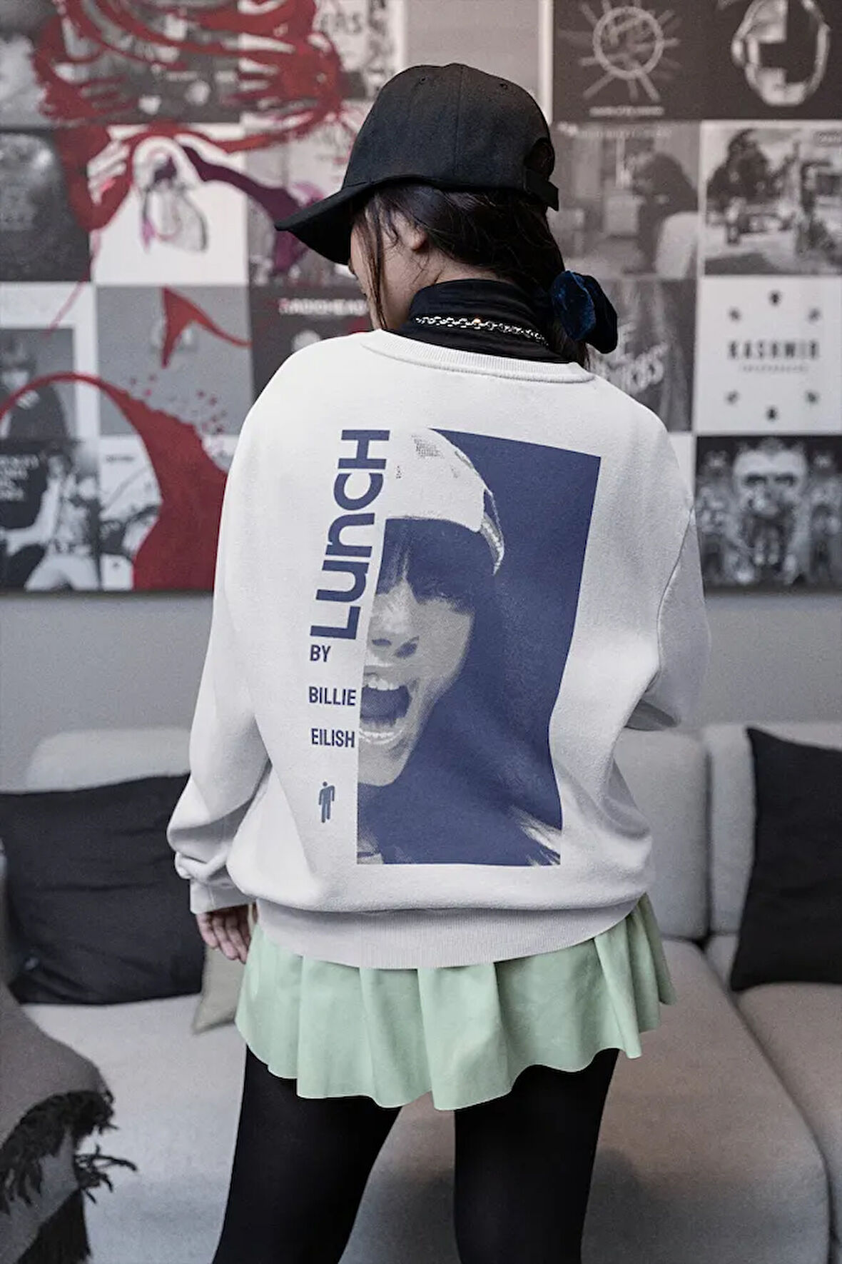 Billie Eilish Lunch Baskılı Unisex Oversize Şarkıcı Sweatshirt