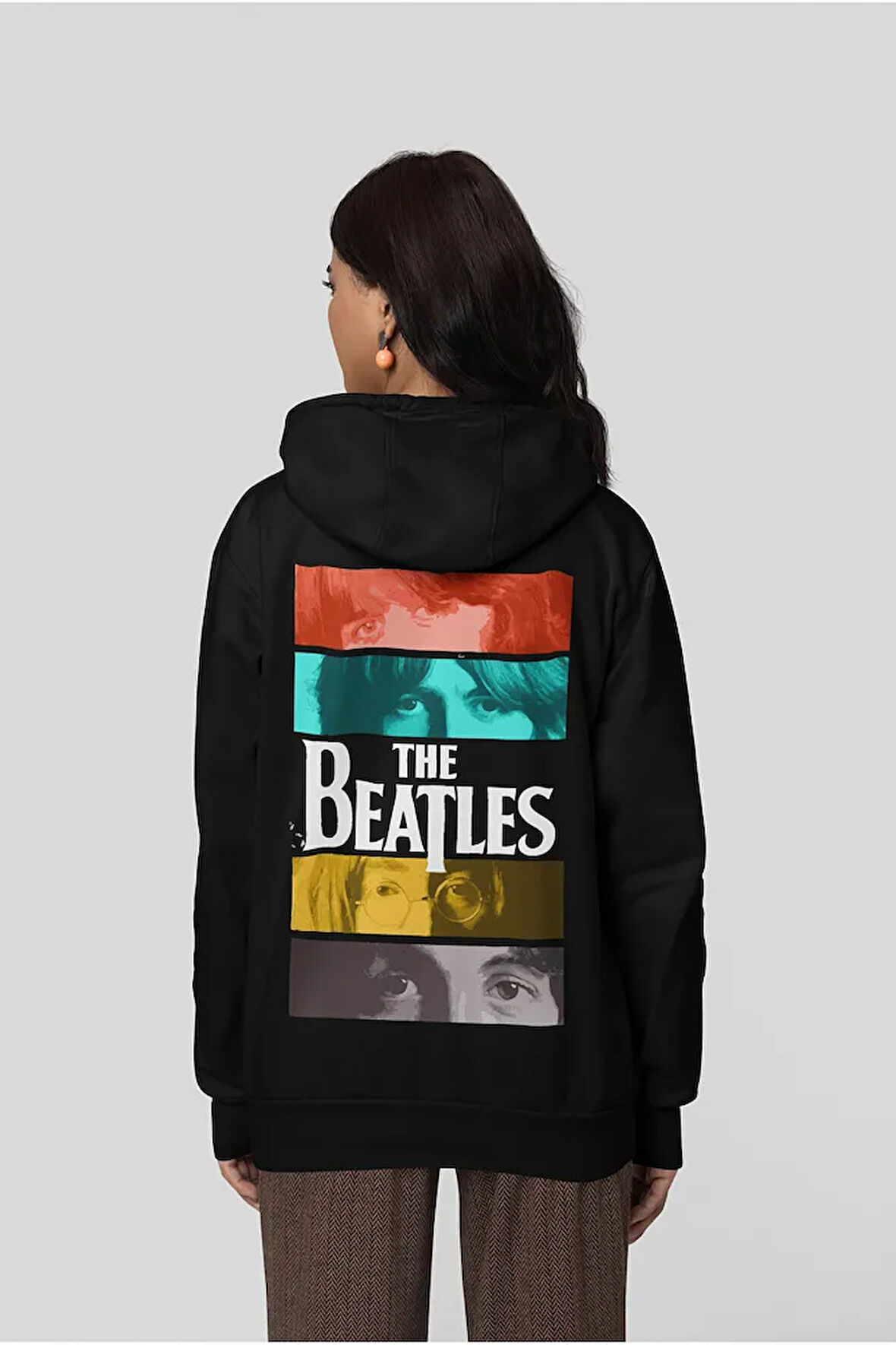 The Beatles Baskılı Unisex Oversize Müzik Grubu Hoodie