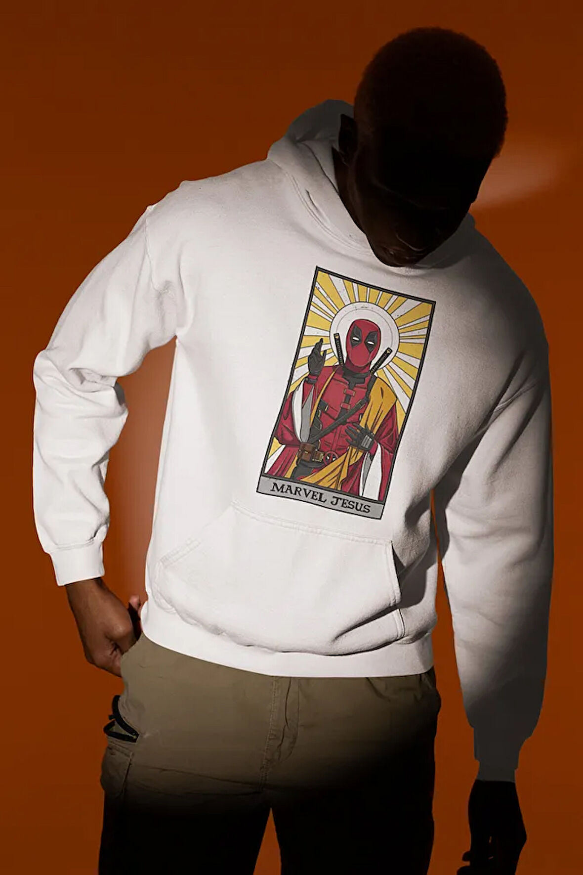 Deadpool Marvel Jesus Baskılı Unisex Oversize Hoodie