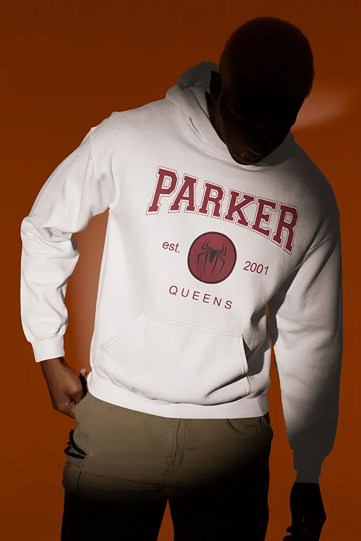 Parker Queens 2001 Baskılı Unisex Oversize Örümcek Adam Hoodie