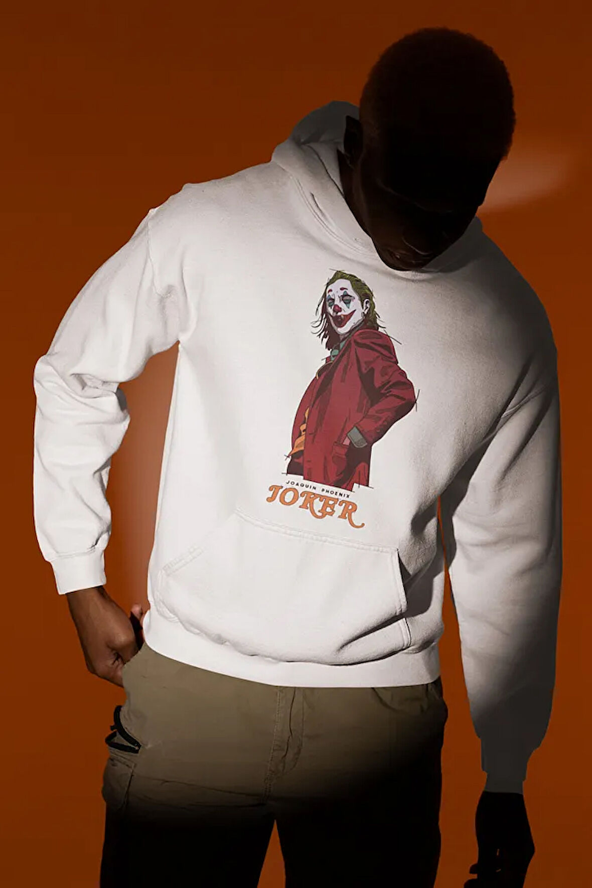 Tasarım Joker Baskılı Unisex Oversize Hoodie