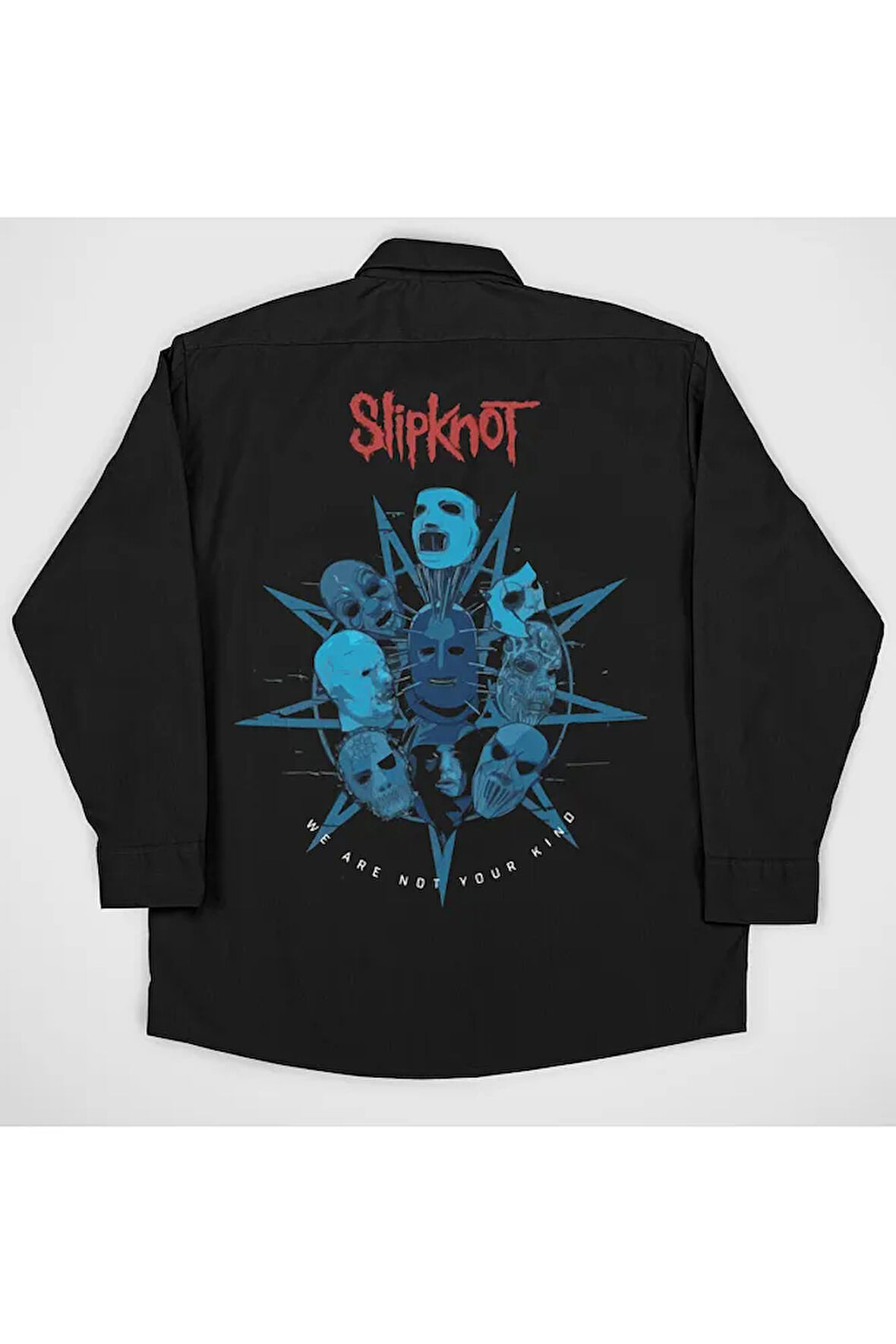Slipknot Müzik Grubu Baskılı Unisex Rock Metal Cepli Gömlek