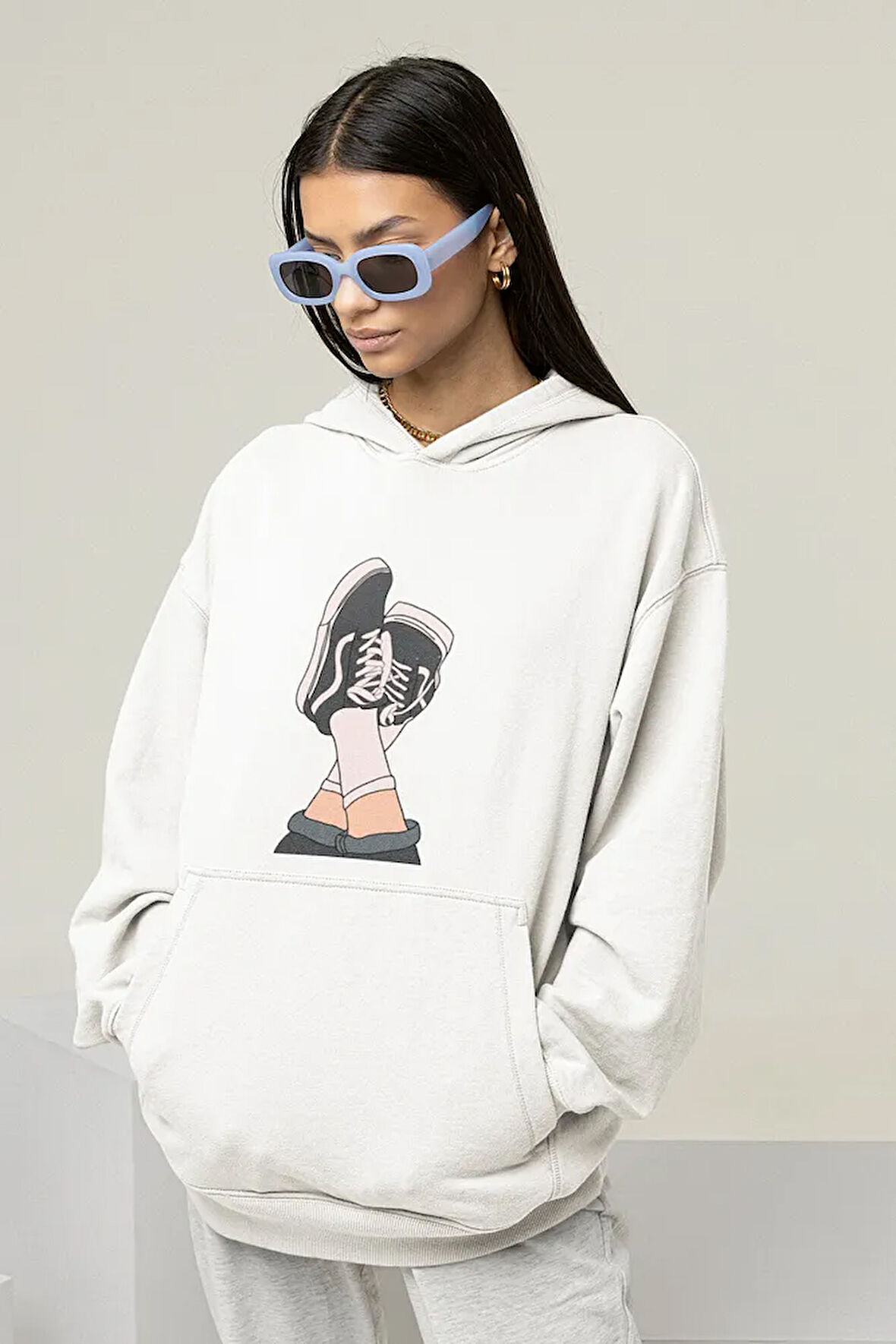 Tasarım Baskılı Unisex Oversize Hoodie