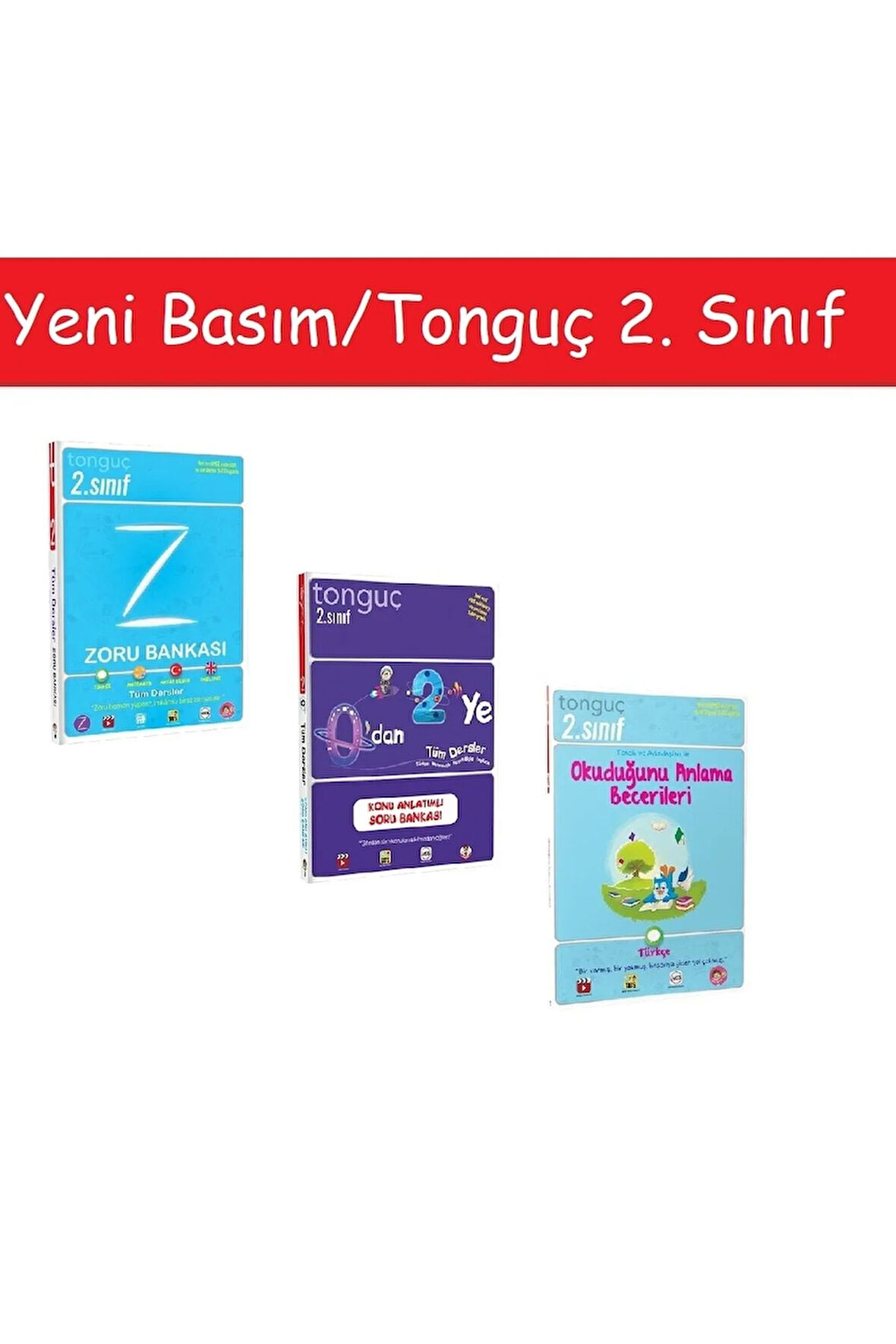 Tonguç 2. Sınıf Zoru Bankası & 0'dan 2'ye Konu Anlatımlı Soru & Türkçe Okuduğunu Anlama Becerileri