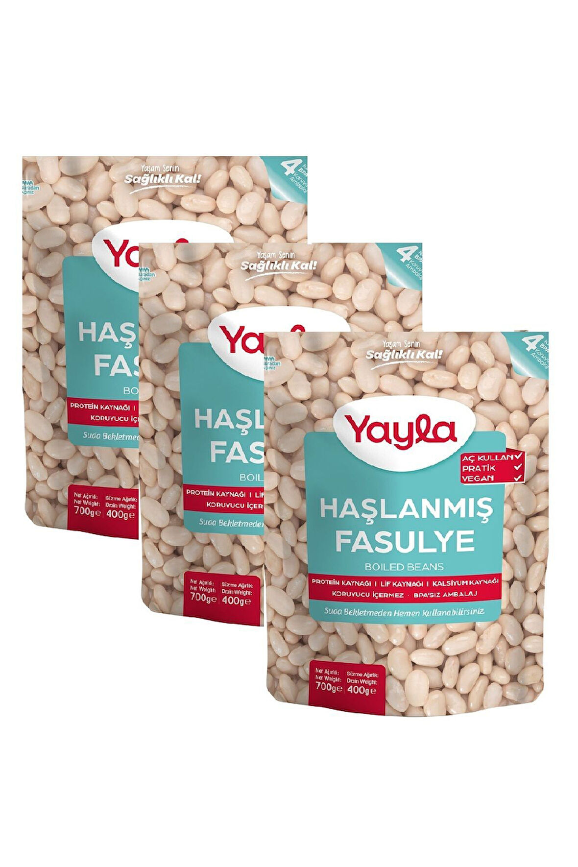 Haşlanmış Fasulye 700 Gr x 3 Adet