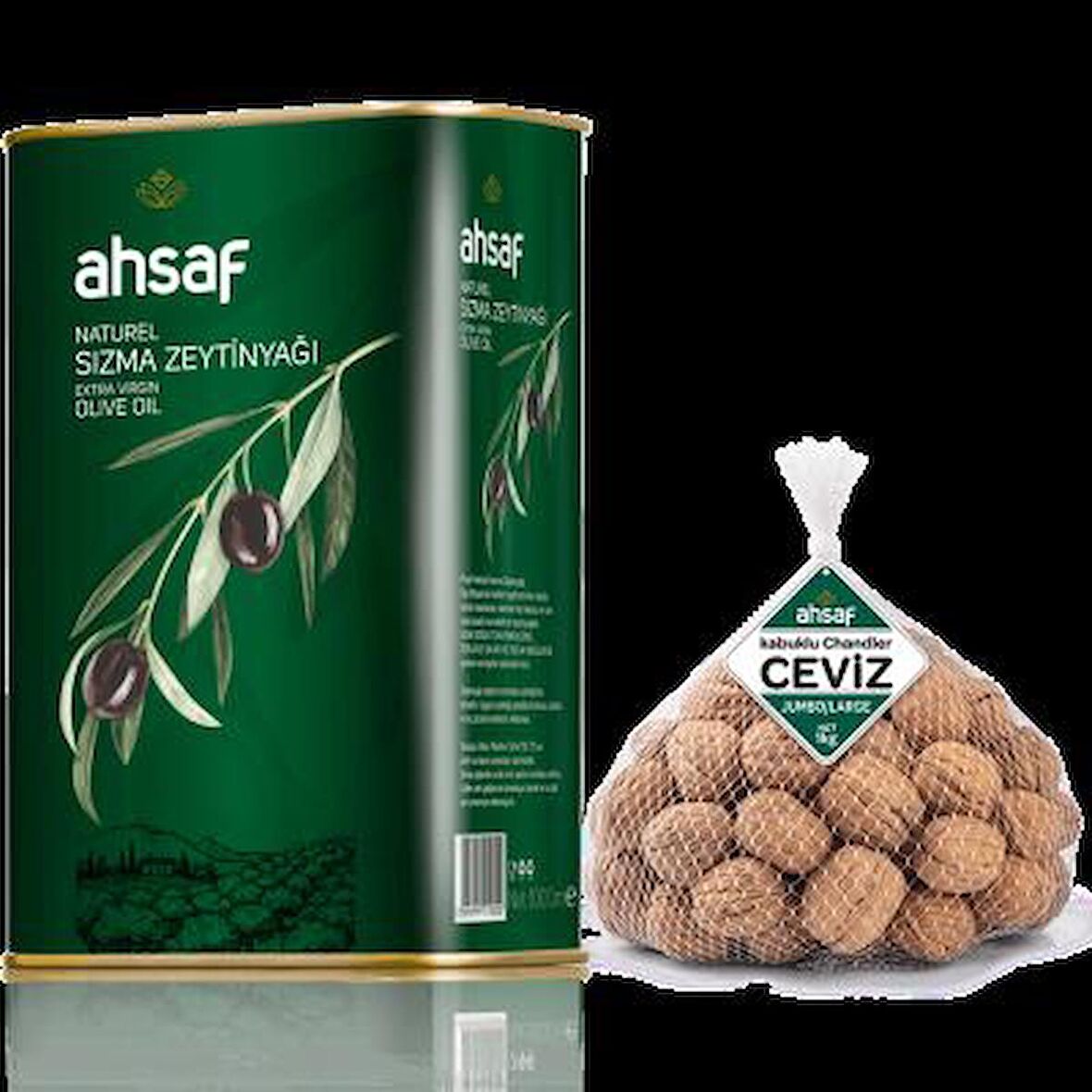 NatüreI Sızma Zeytinyağı 1 lt Teneke + Kabuklu Yerli Ceviz (Jumbo/Large) 1 Kg File