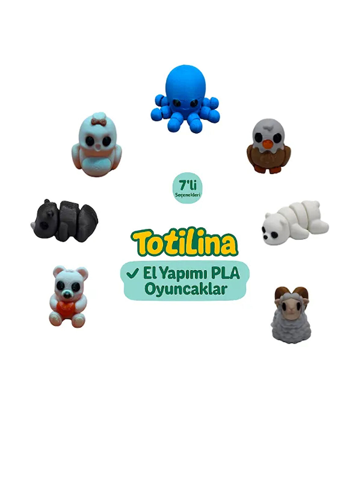 7'li set (Ahtapot Kartal Ayı koç Ayı Gergedan Kuş…)