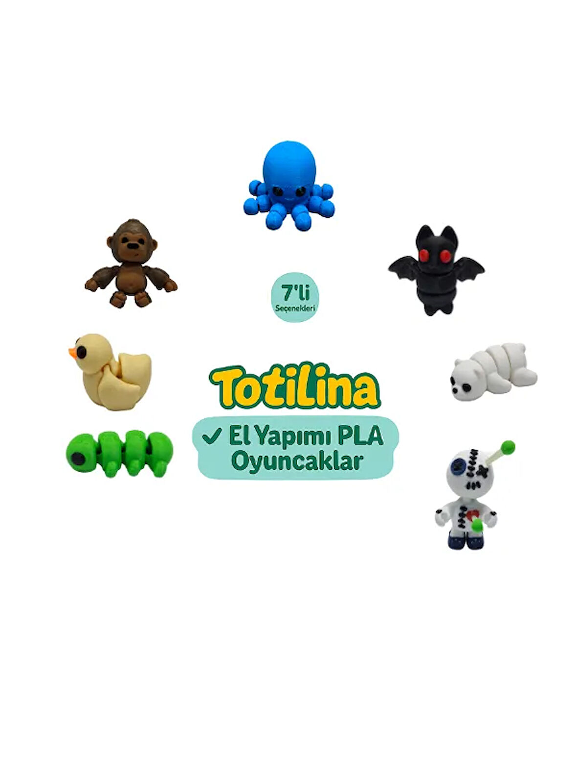7'li set (ahtapot yarasa ayı voodoo tırtıl ördek goril…)
