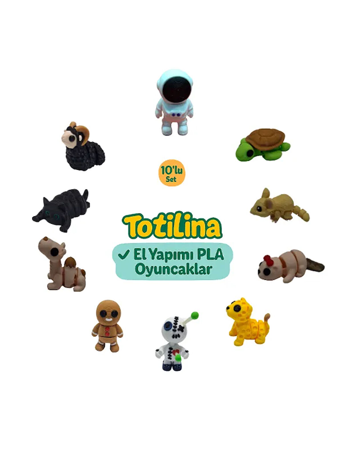 10'lu set (astronot kaplumbağa fare su samuru puma voodoo…)