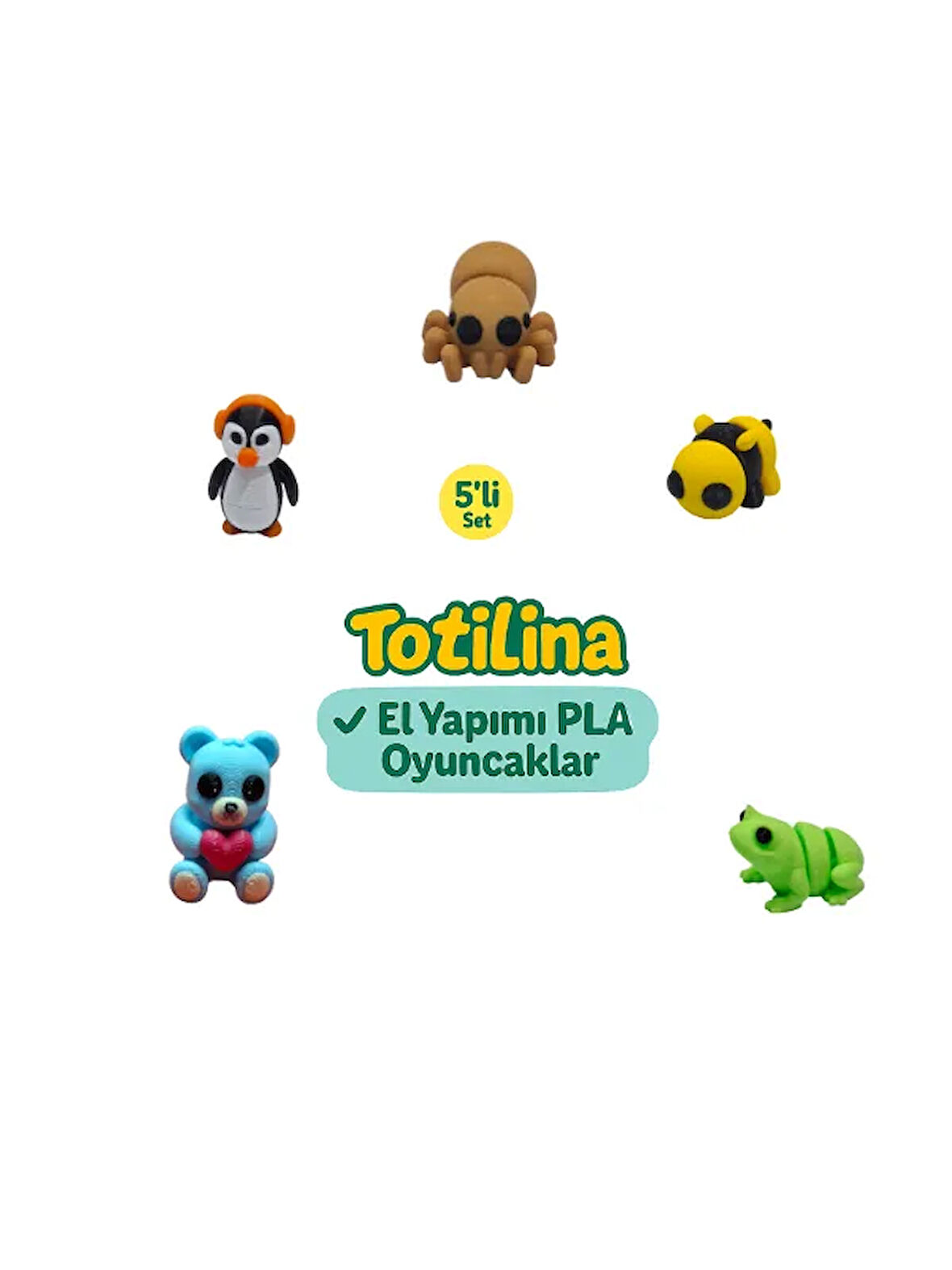 5'li set (örümcek arı kurbağa ayı penguen…)