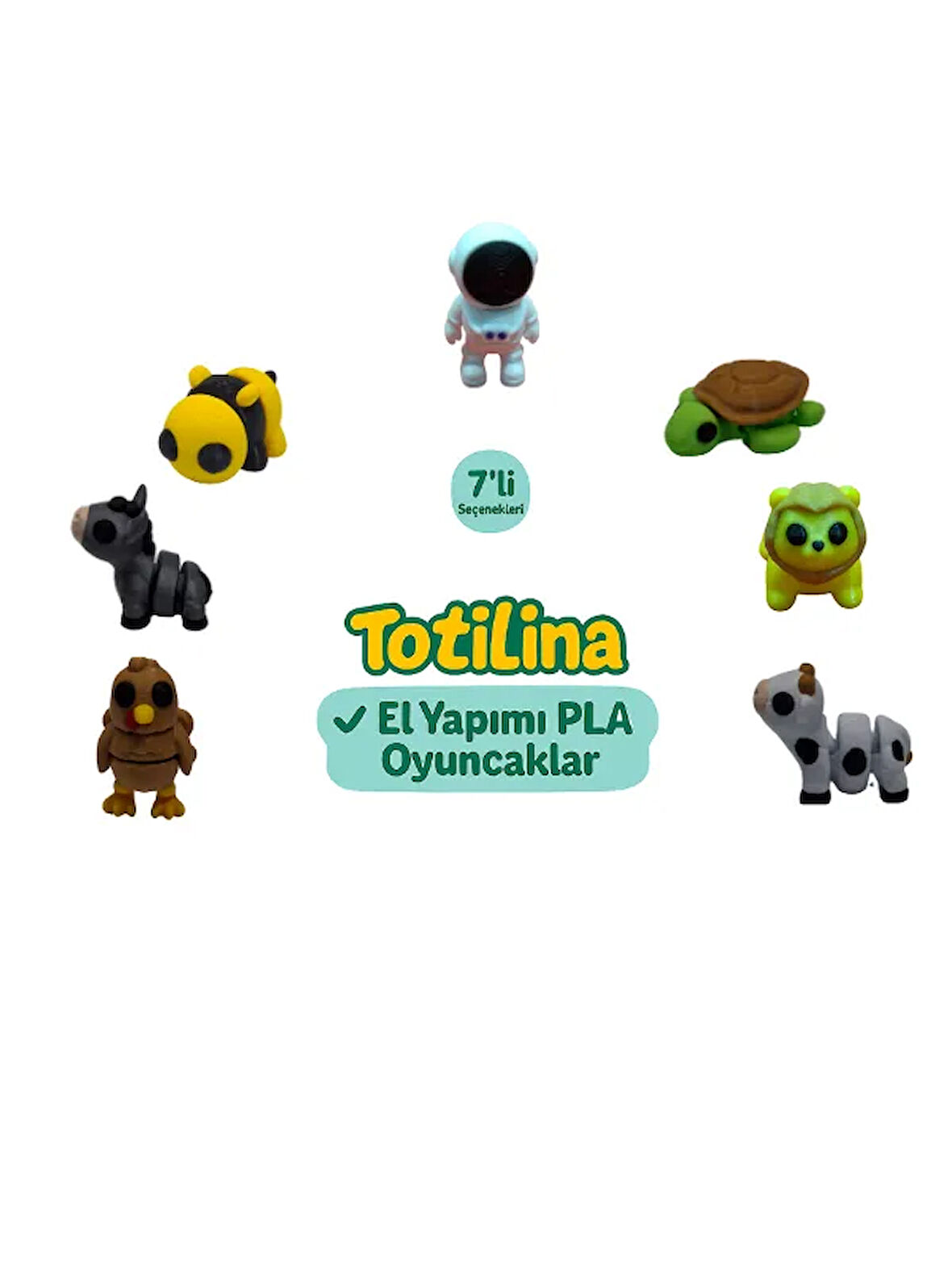 7'li set (astronot kaplumbağa aslan inek hindi eşek arı…)